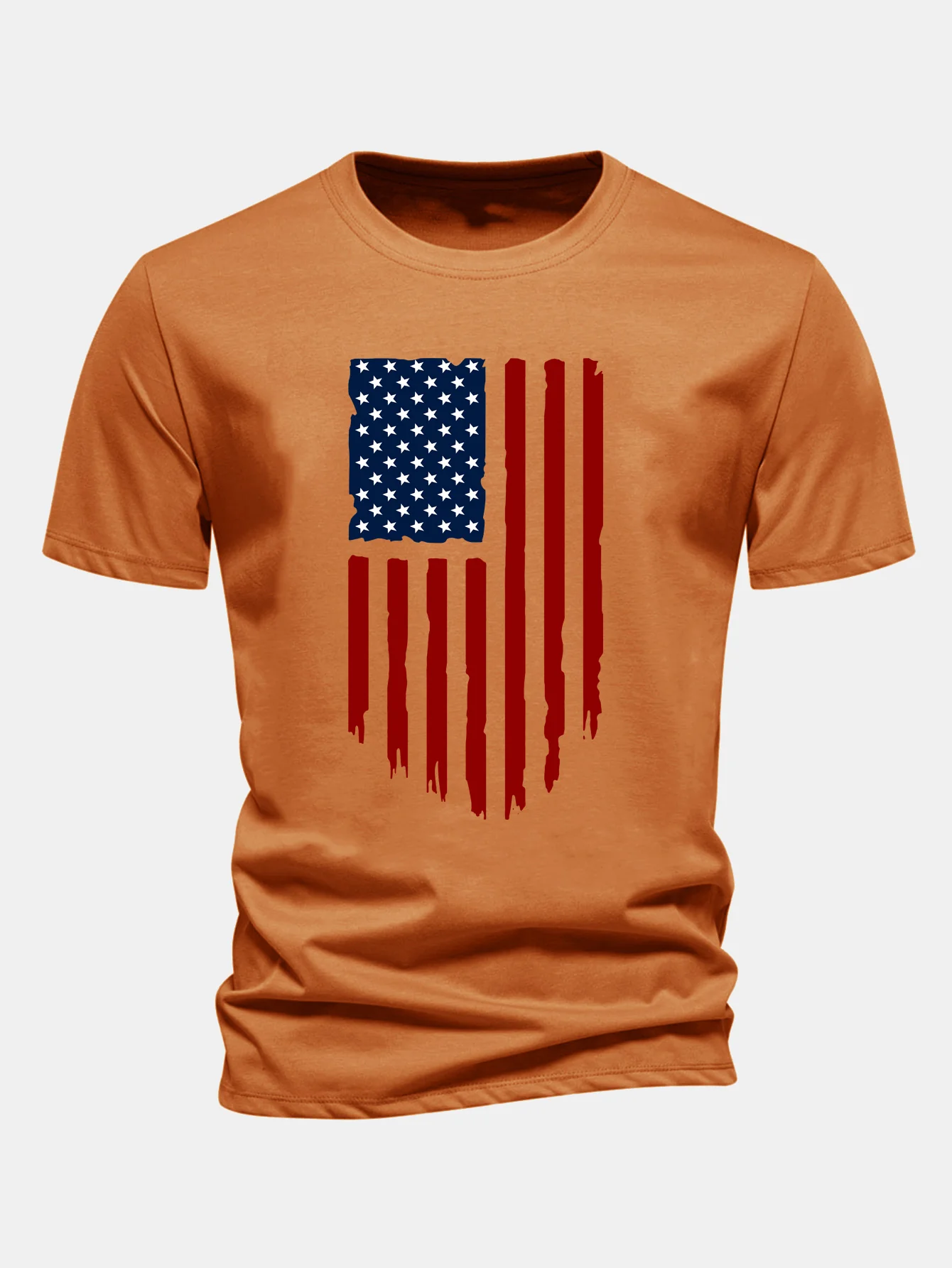 Regular Fit T-Shirt aus Baumwolle mit amerikanischer Flaggen-Print - Image 6