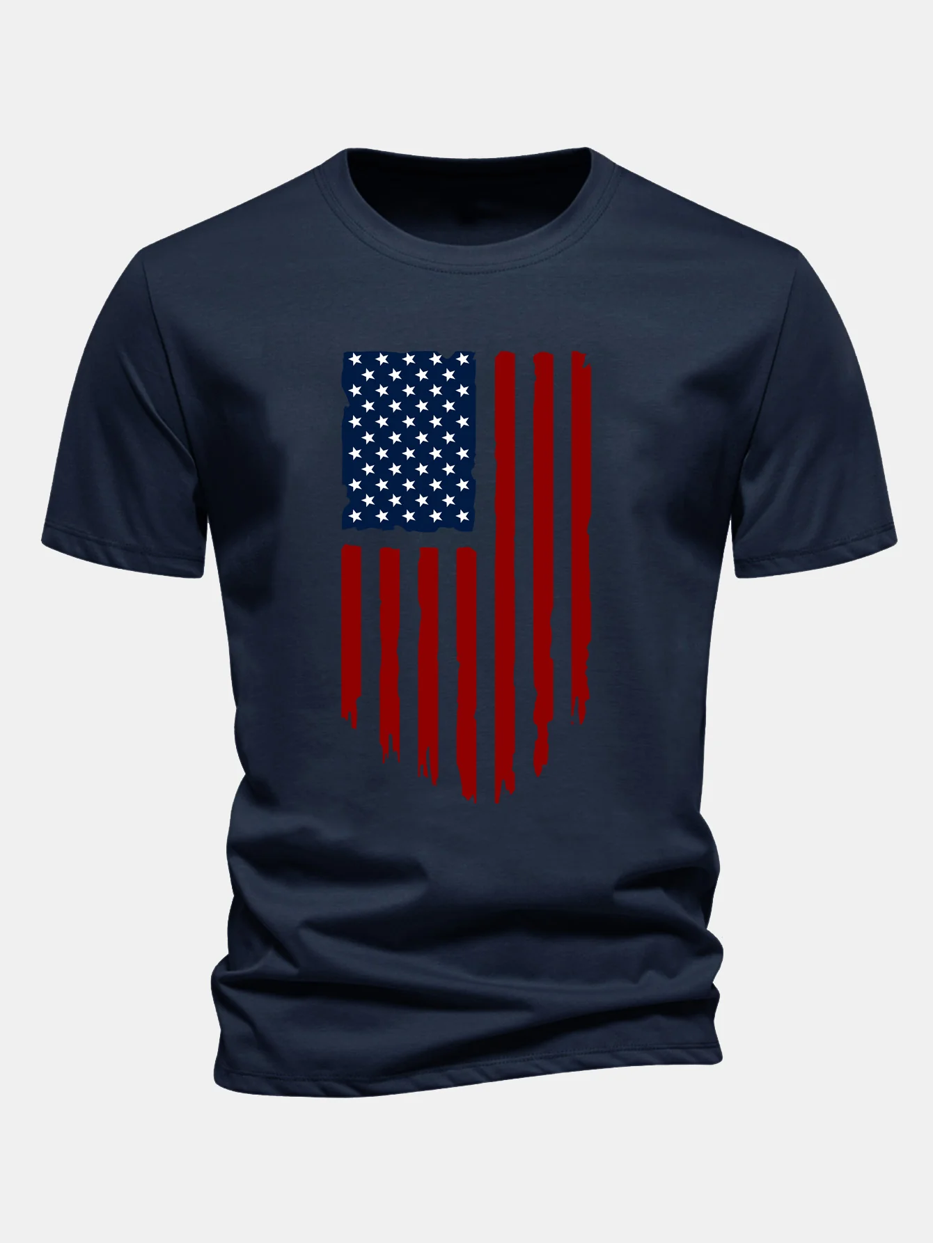 Regular Fit T-Shirt aus Baumwolle mit amerikanischer Flaggen-Print - Image 7