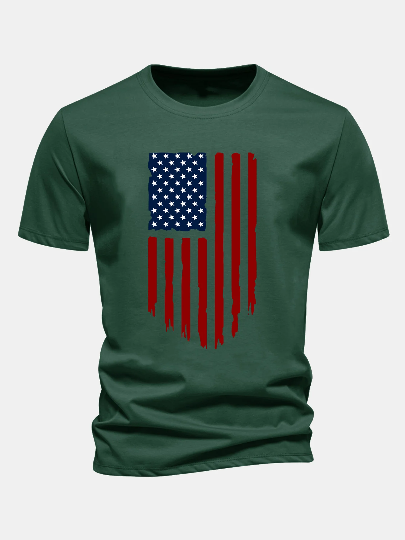 Regular Fit T-Shirt aus Baumwolle mit amerikanischer Flaggen-Print - Image 9