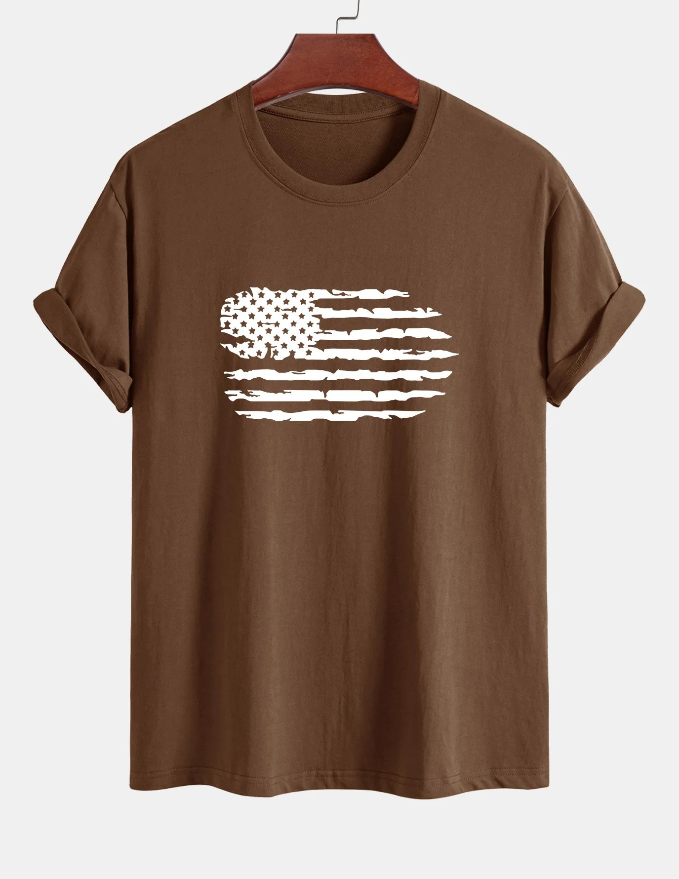 Regular Fit T-Shirt aus Baumwolle mit American Flag Print - Image 3
