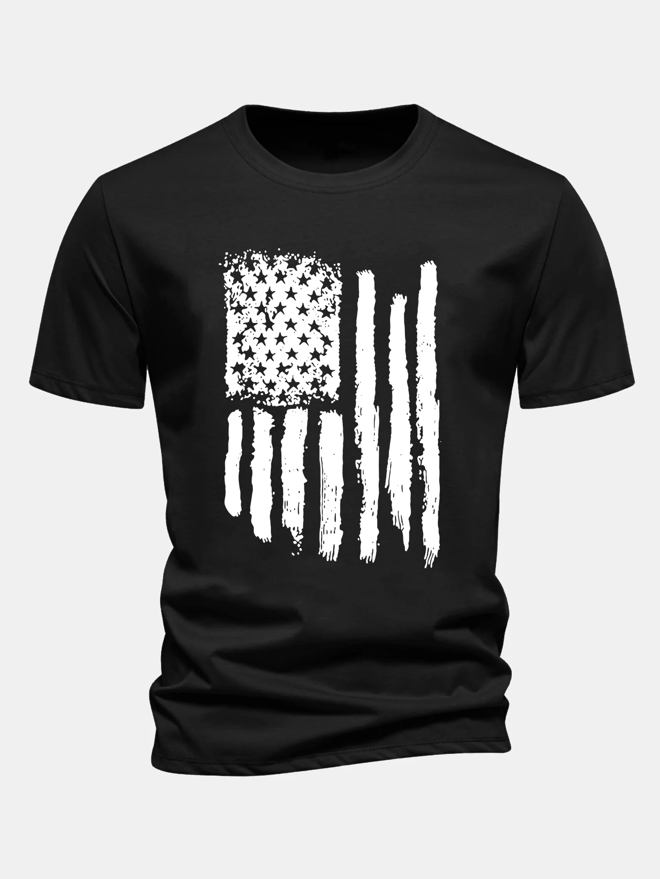 Regular Fit T-Shirt aus Baumwolle mit amerikanischer Flaggen-Print - Image 2