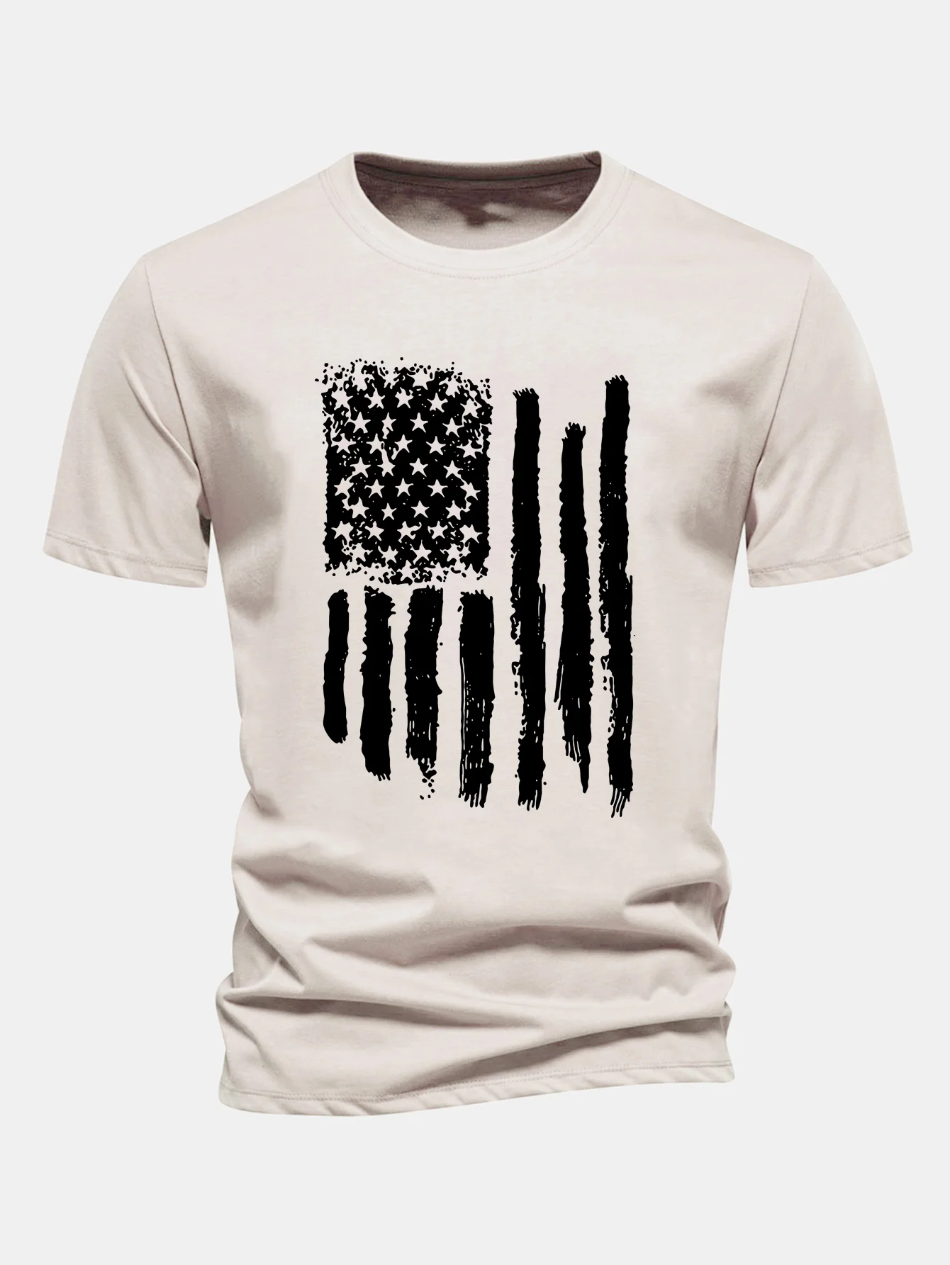 Regular Fit T-Shirt aus Baumwolle mit amerikanischer Flaggen-Print - Image 3