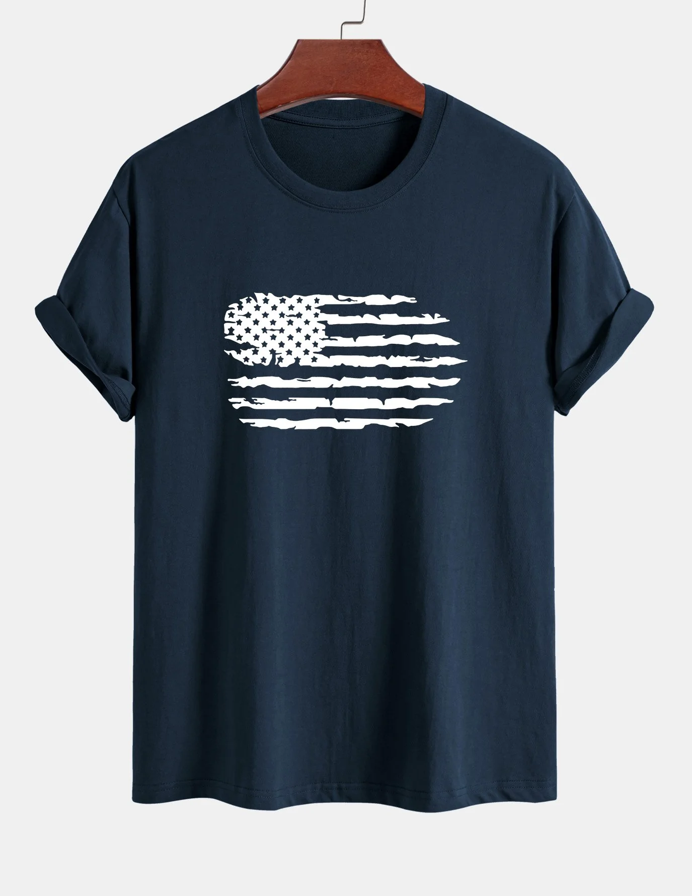 Regular Fit T-Shirt aus Baumwolle mit American Flag Print - Image 4