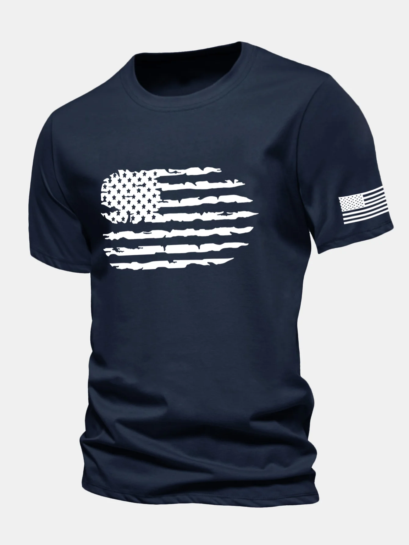 Regular Fit T-Shirt aus Baumwolle mit amerikanischer Flaggen-Print - Image 2