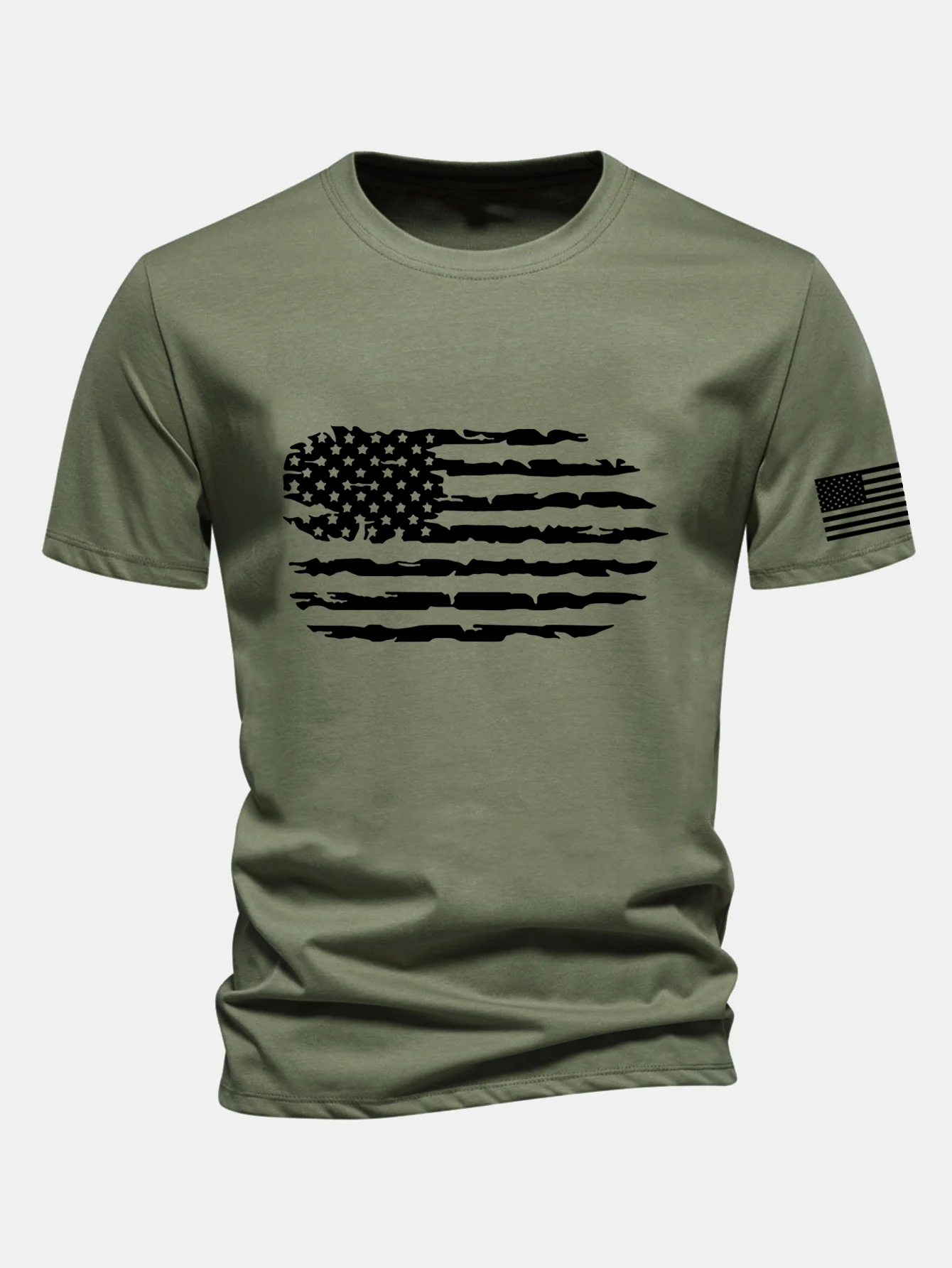 Regular Fit T-Shirt aus Baumwolle mit amerikanischer Flaggen-Print - Image 3