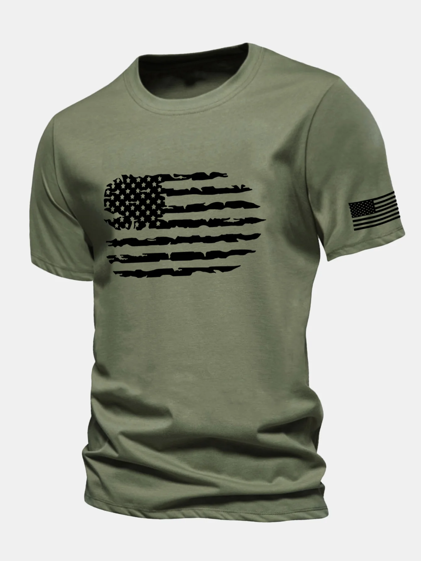 Regular Fit T-Shirt aus Baumwolle mit amerikanischer Flaggen-Print - Image 4