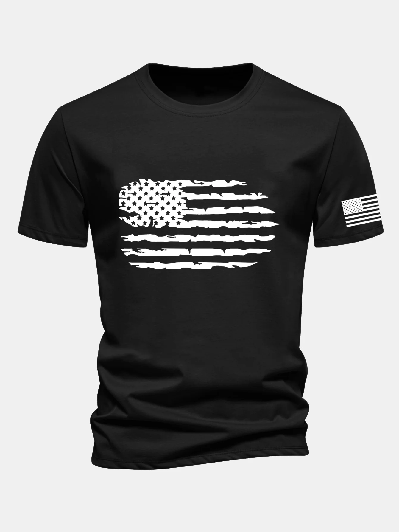 Regular Fit T-Shirt aus Baumwolle mit amerikanischer Flaggen-Print - Image 5