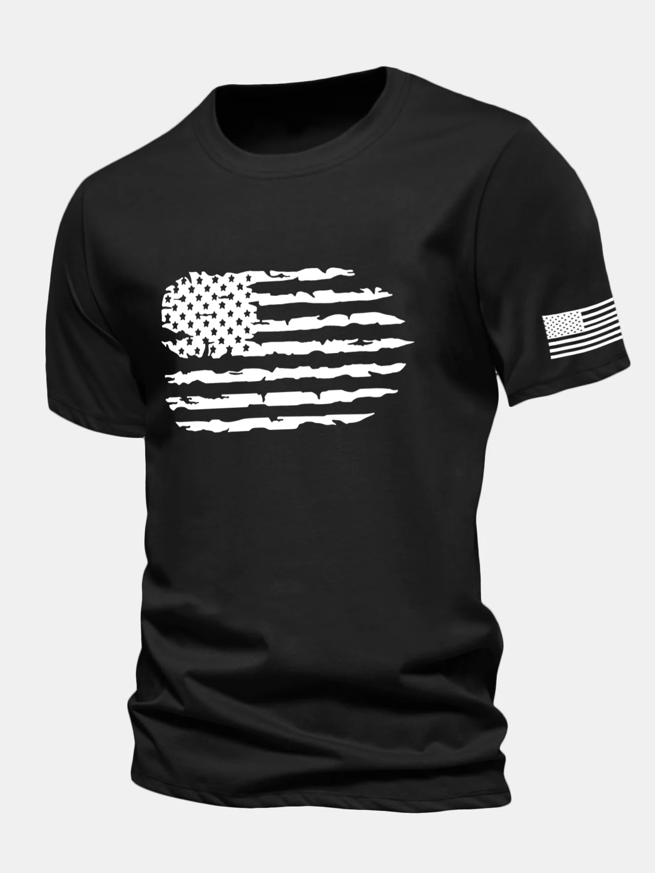 Regular Fit T-Shirt aus Baumwolle mit amerikanischer Flaggen-Print - Image 6