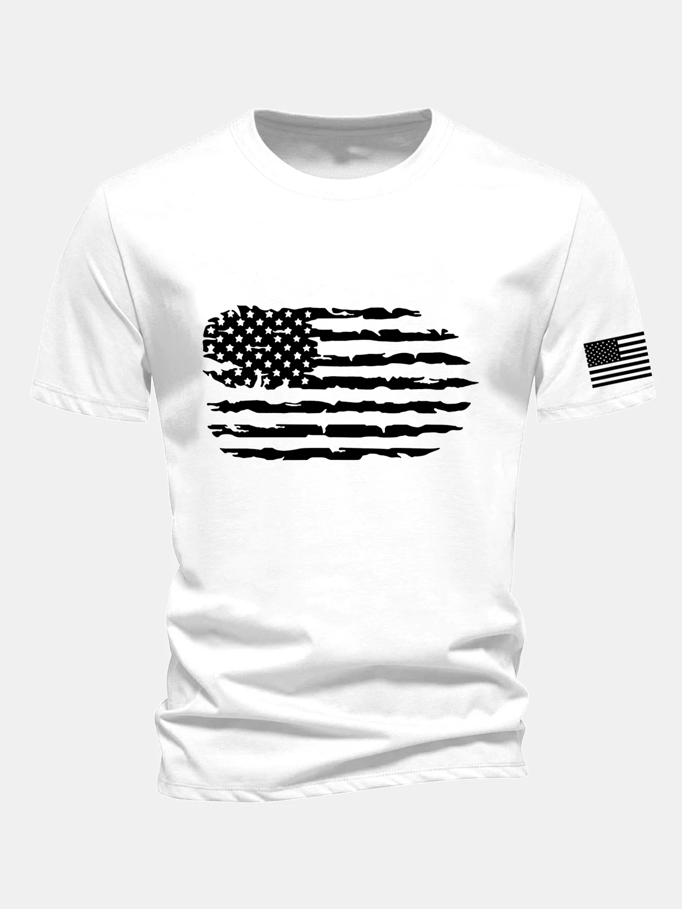 Regular Fit T-Shirt aus Baumwolle mit amerikanischer Flaggen-Print - Image 7