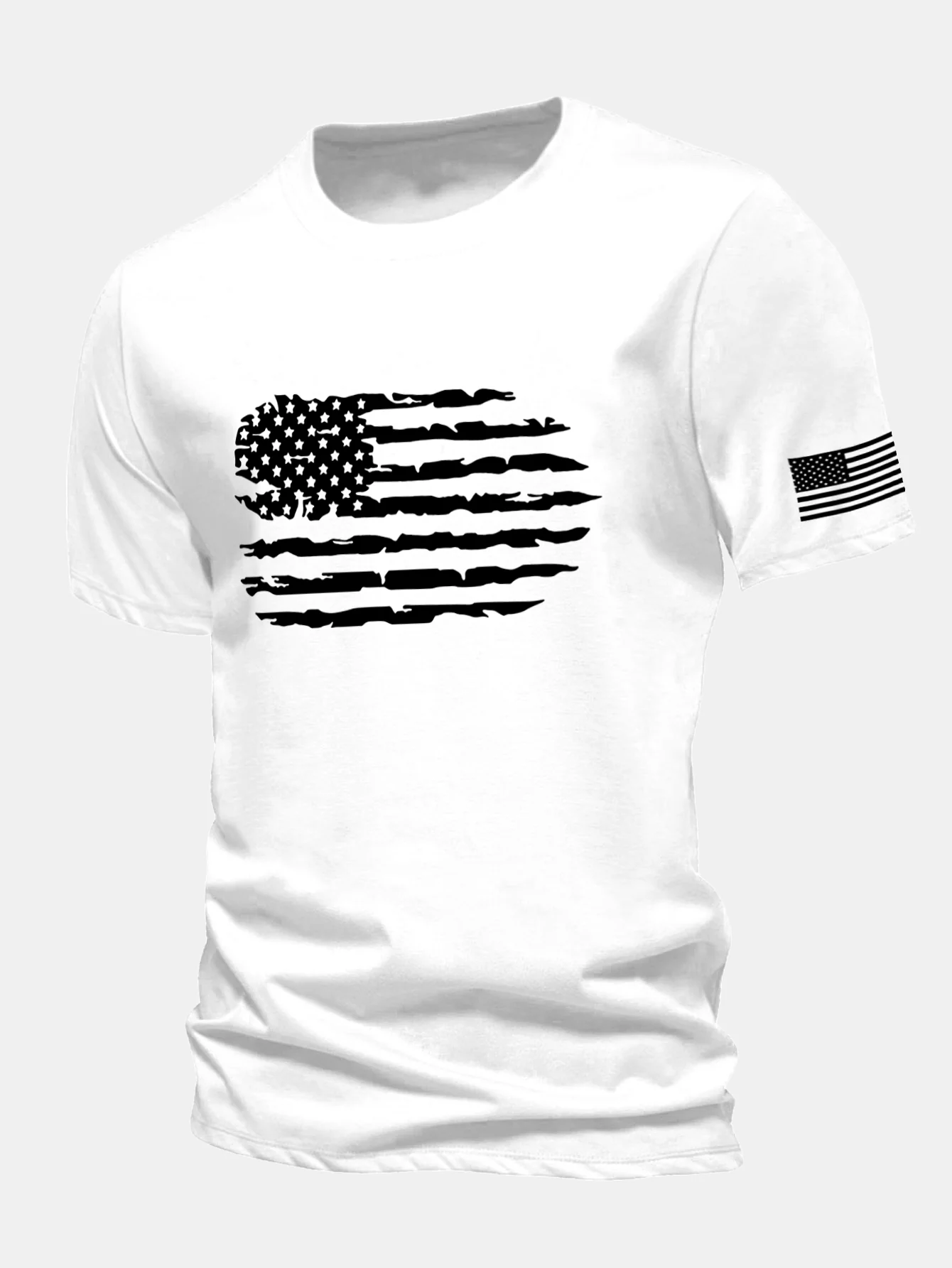 Regular Fit T-Shirt aus Baumwolle mit amerikanischer Flaggen-Print - Image 8