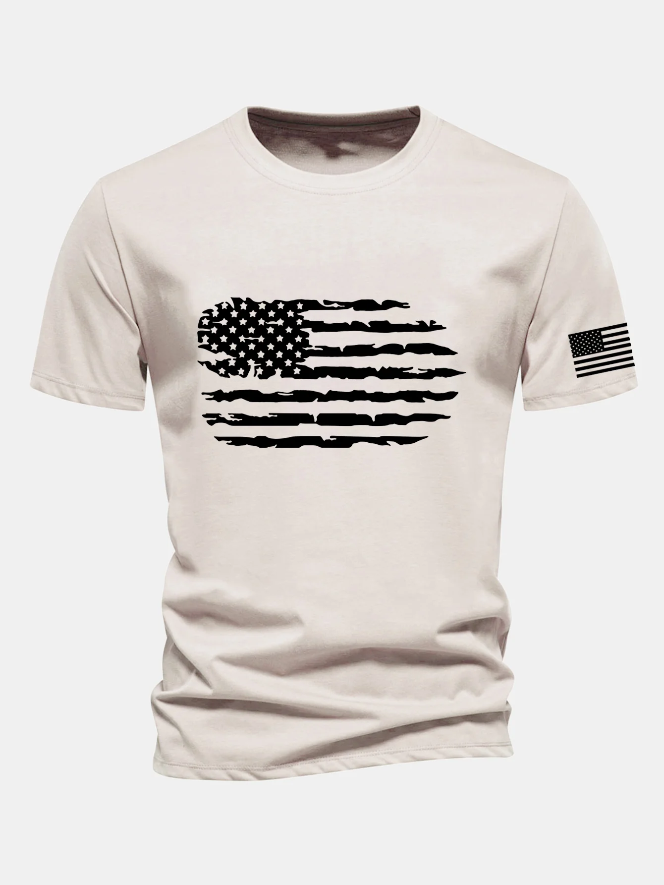 Regular Fit T-Shirt aus Baumwolle mit amerikanischer Flaggen-Print - Image 9