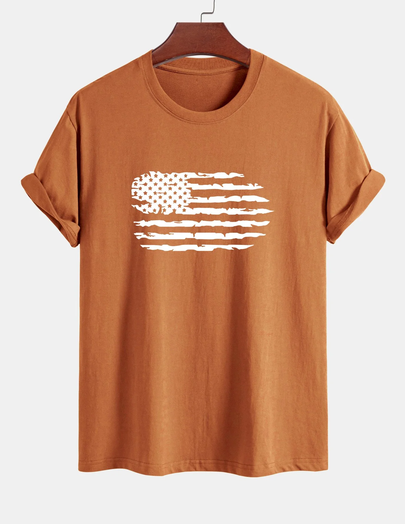 Regular Fit T-Shirt aus Baumwolle mit American Flag Print - Image 5
