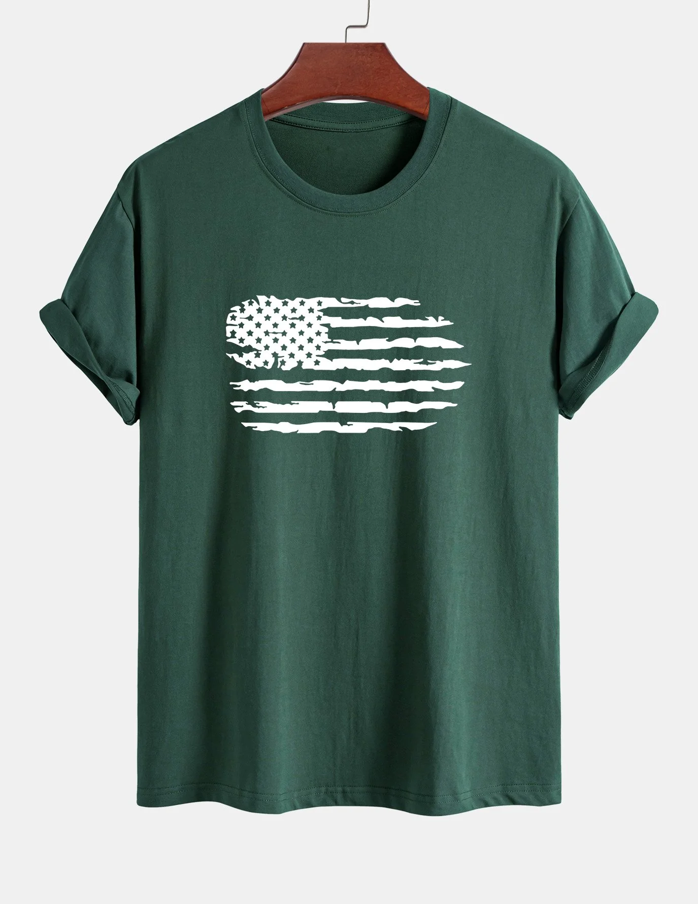 Regular Fit T-Shirt aus Baumwolle mit American Flag Print - Image 6