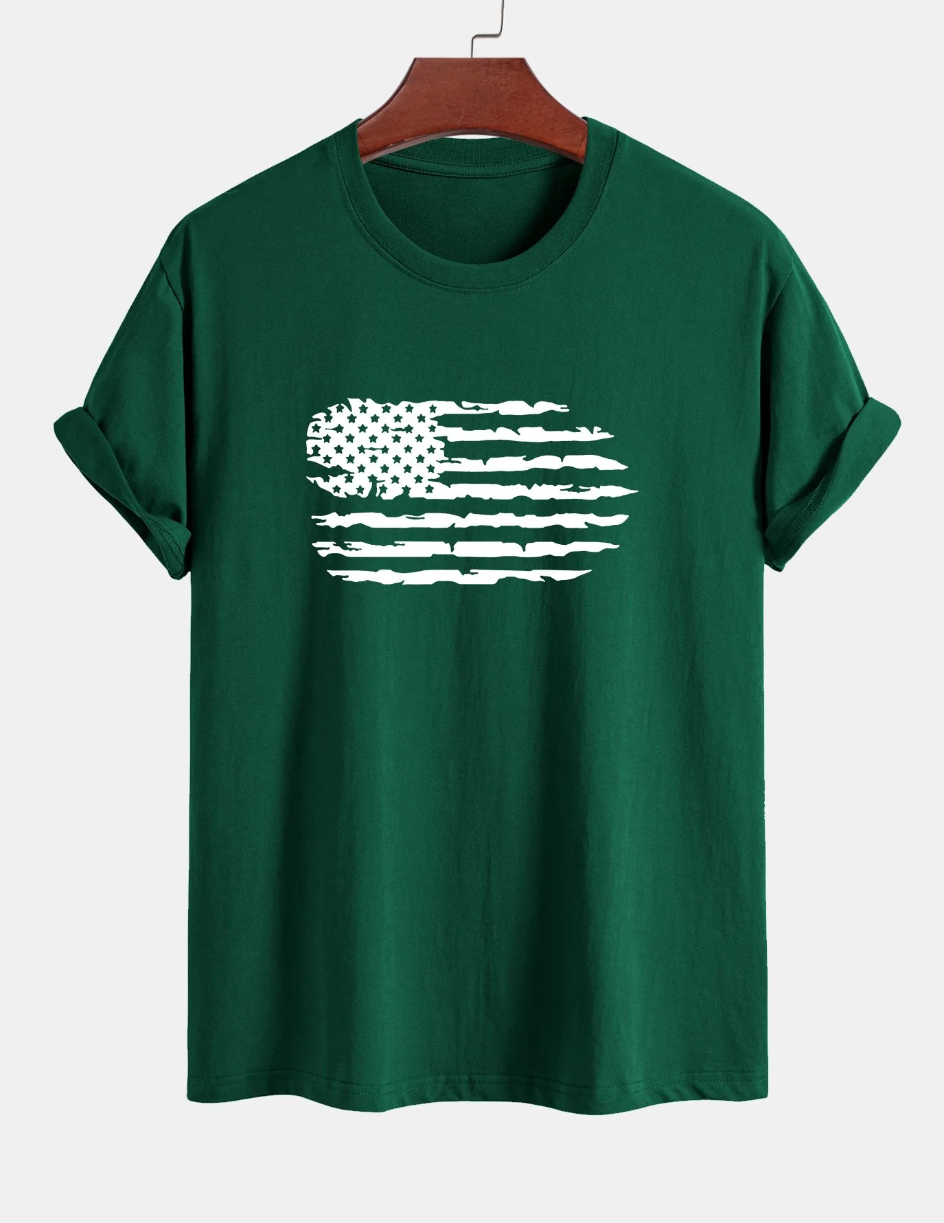 Regular Fit T-Shirt aus Baumwolle mit American Flag Print - Image 8