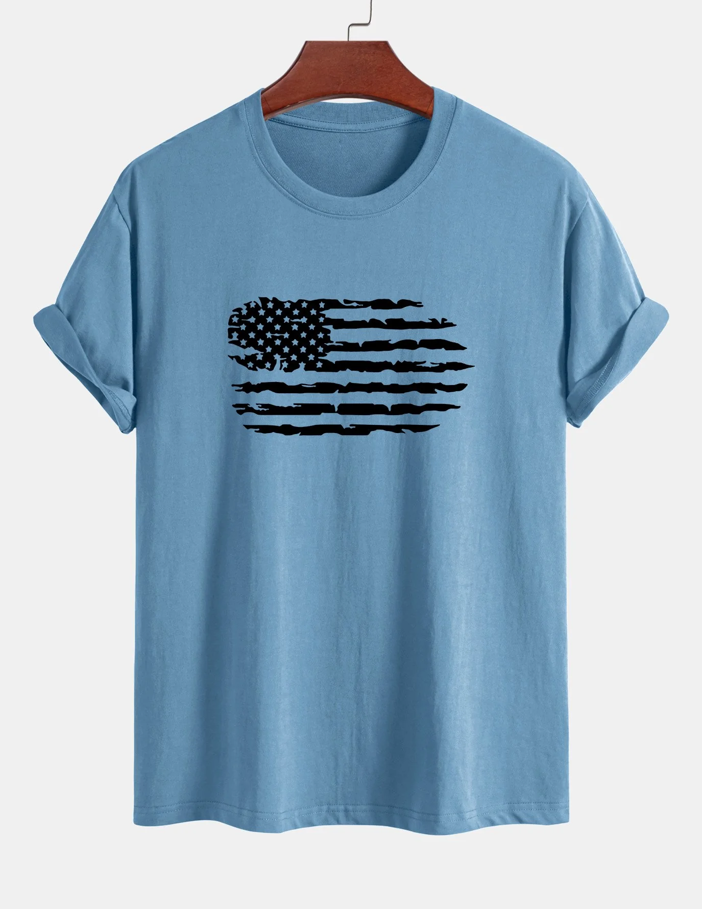 Regular Fit T-Shirt aus Baumwolle mit American Flag Print - Image 9