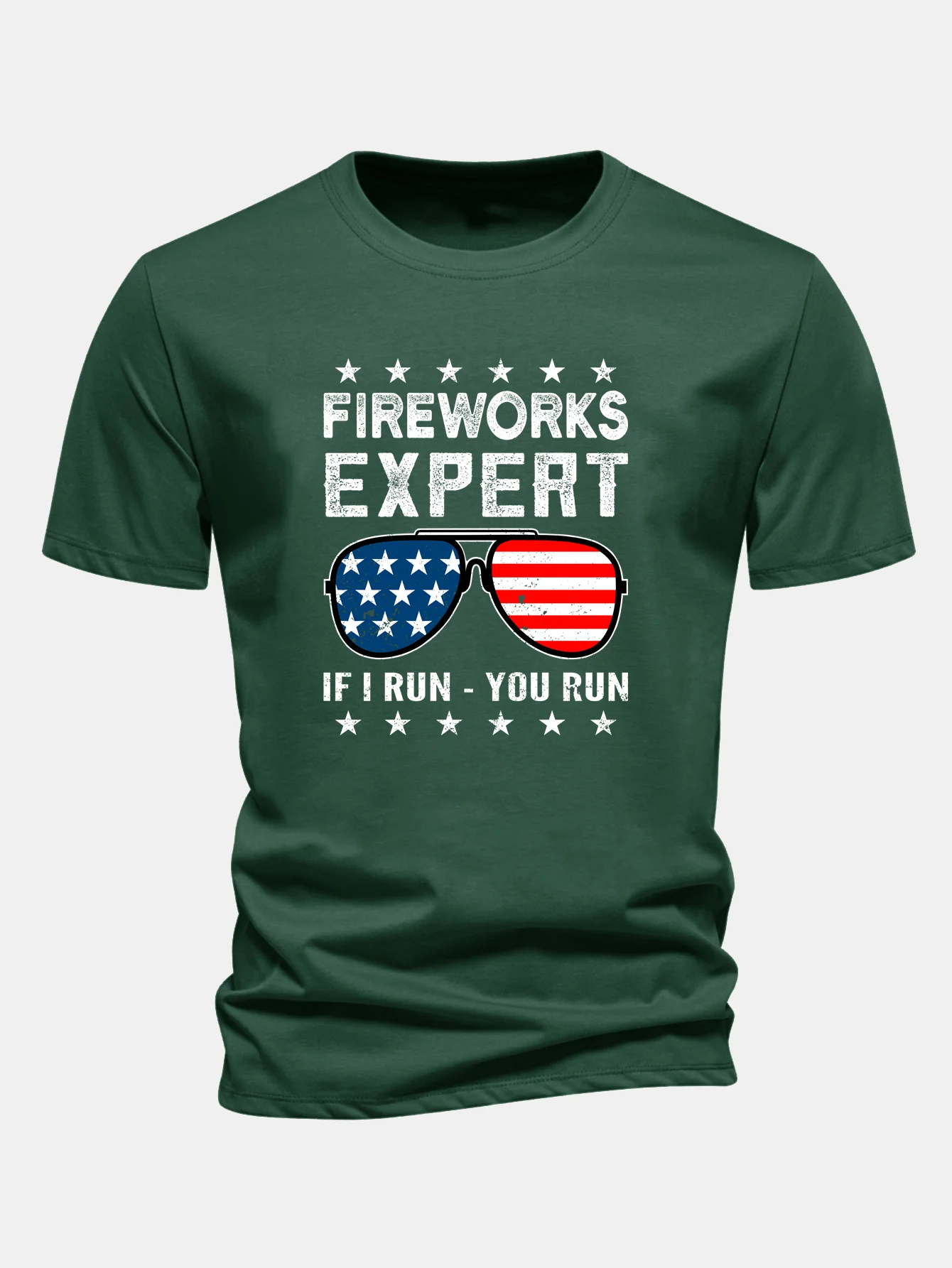 Regular Fit T-Shirt aus Baumwolle mit Aufdruck der amerikanischen Flagge und Sonnenbrille - Image 10