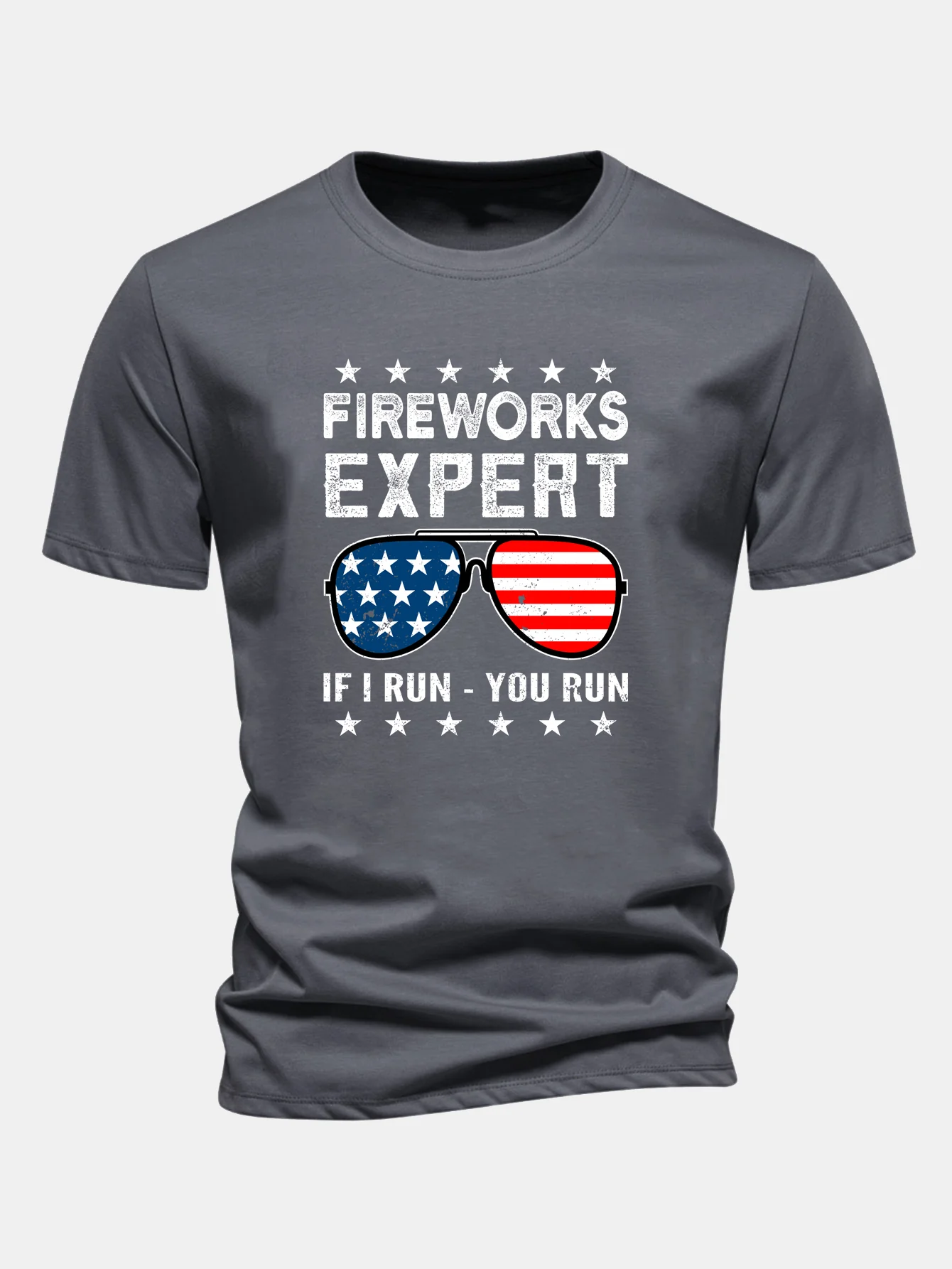 Regular Fit T-Shirt aus Baumwolle mit Aufdruck der amerikanischen Flagge und Sonnenbrille - Image 11