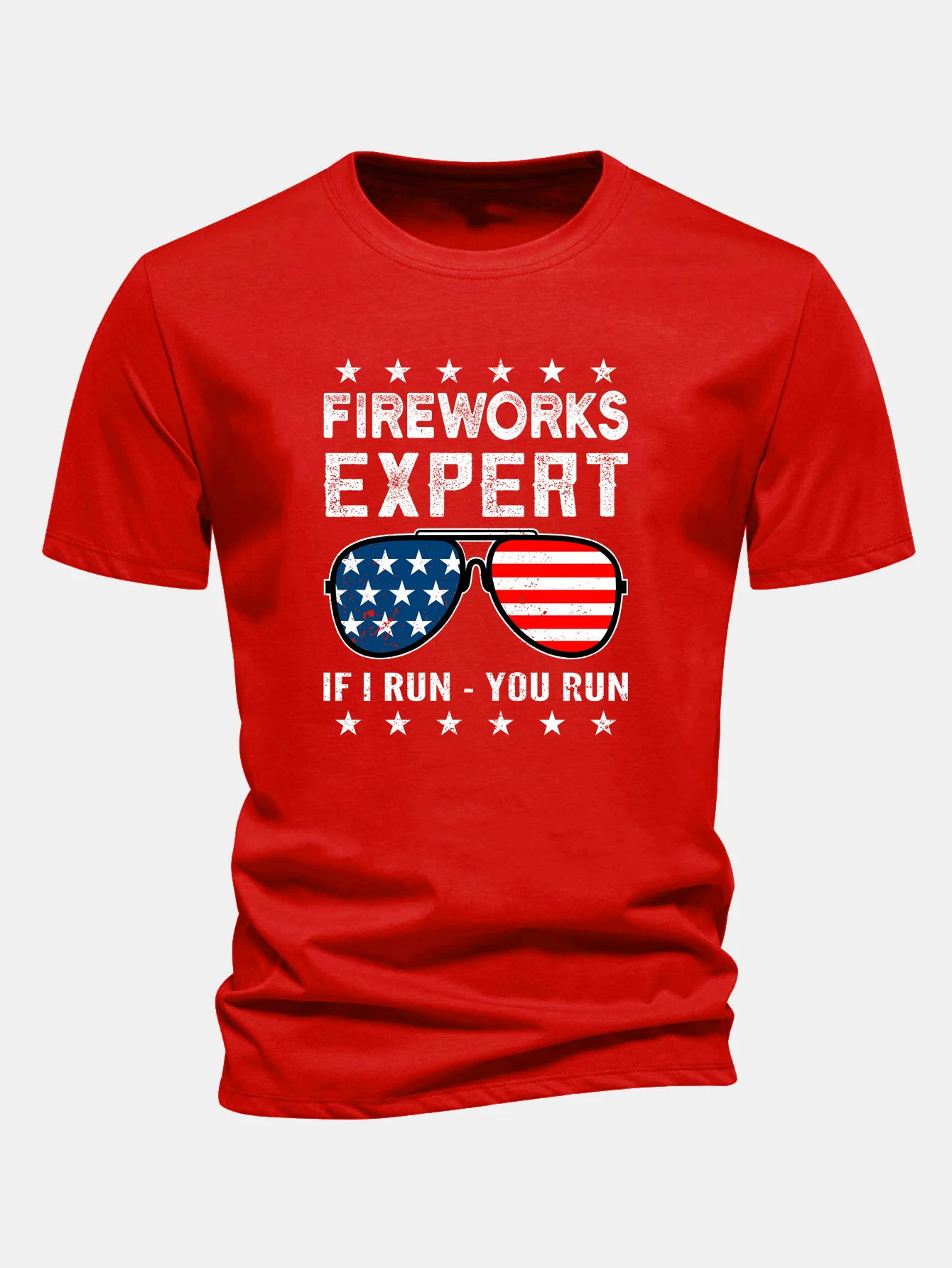 Regular Fit T-Shirt aus Baumwolle mit Aufdruck der amerikanischen Flagge und Sonnenbrille - Image 12