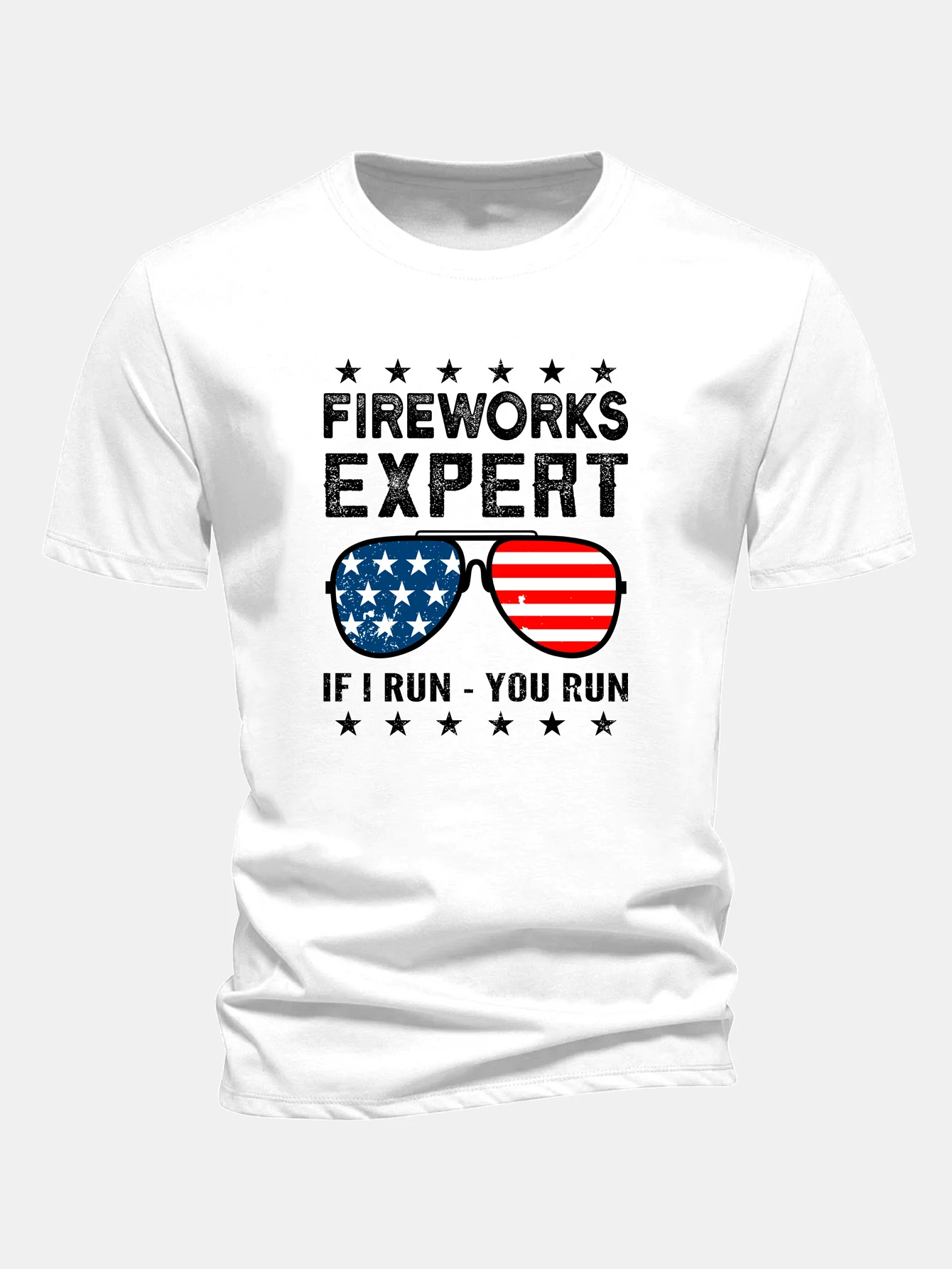 Regular Fit T-Shirt aus Baumwolle mit Aufdruck der amerikanischen Flagge und Sonnenbrille - Image 2