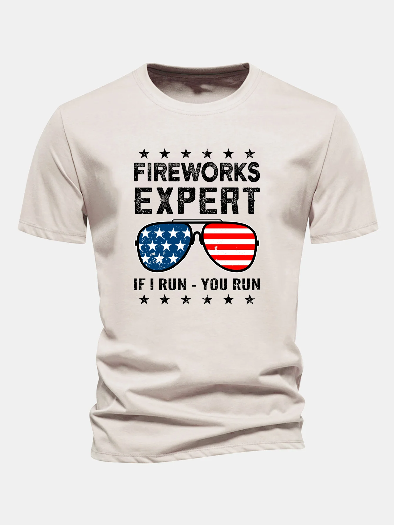 Regular Fit T-Shirt aus Baumwolle mit Aufdruck der amerikanischen Flagge und Sonnenbrille - Image 3