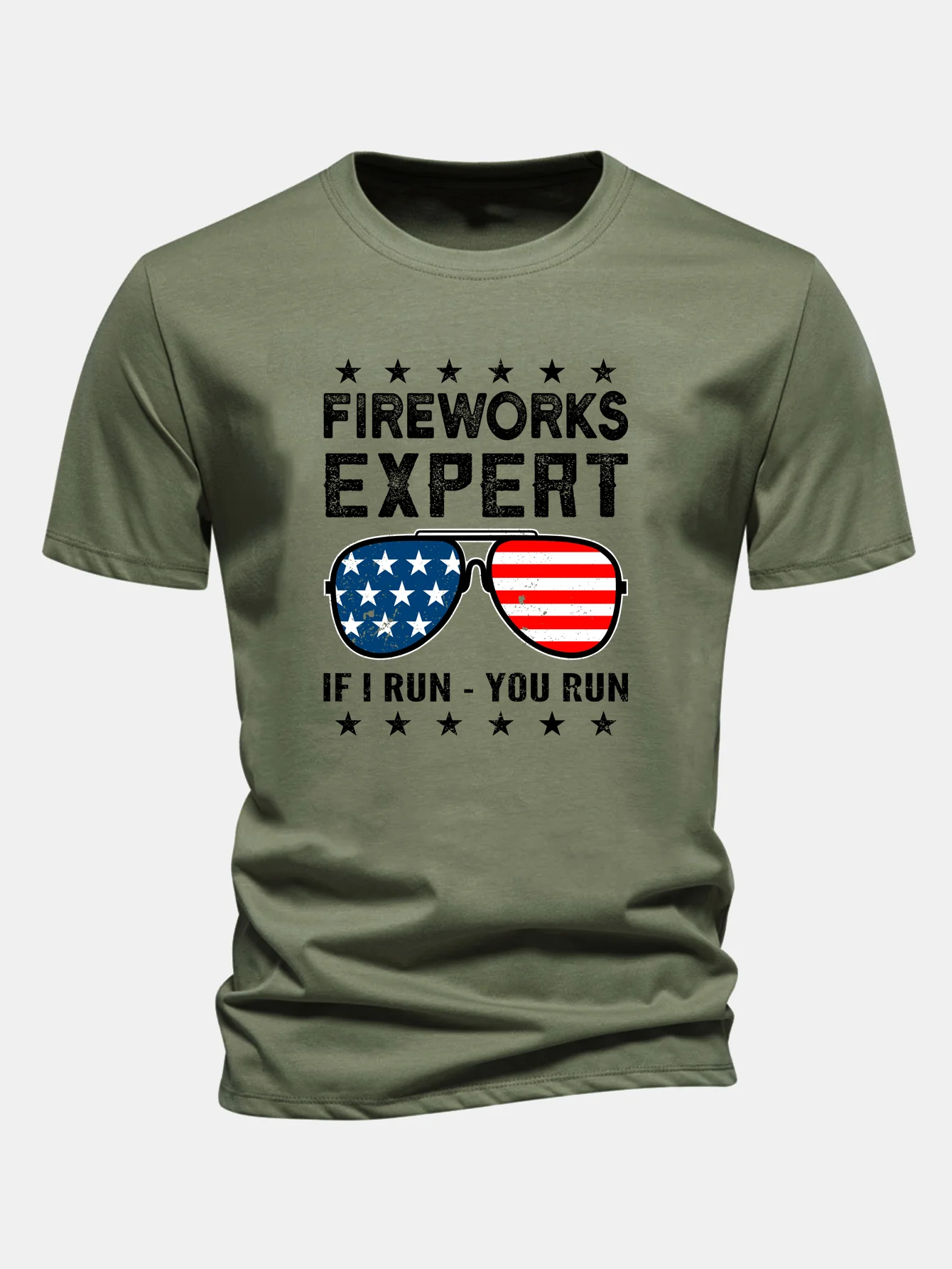 Regular Fit T-Shirt aus Baumwolle mit Aufdruck der amerikanischen Flagge und Sonnenbrille - Image 4