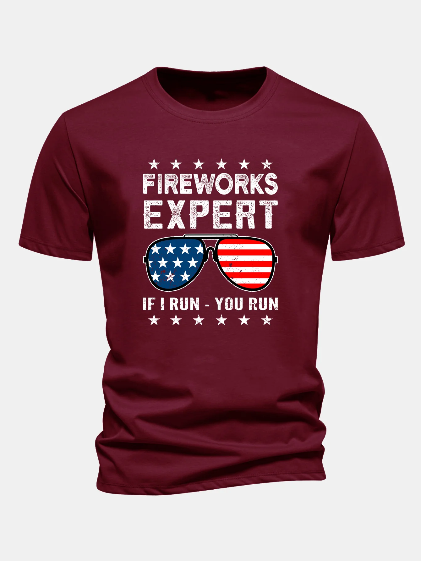 Regular Fit T-Shirt aus Baumwolle mit Aufdruck der amerikanischen Flagge und Sonnenbrille - Image 5