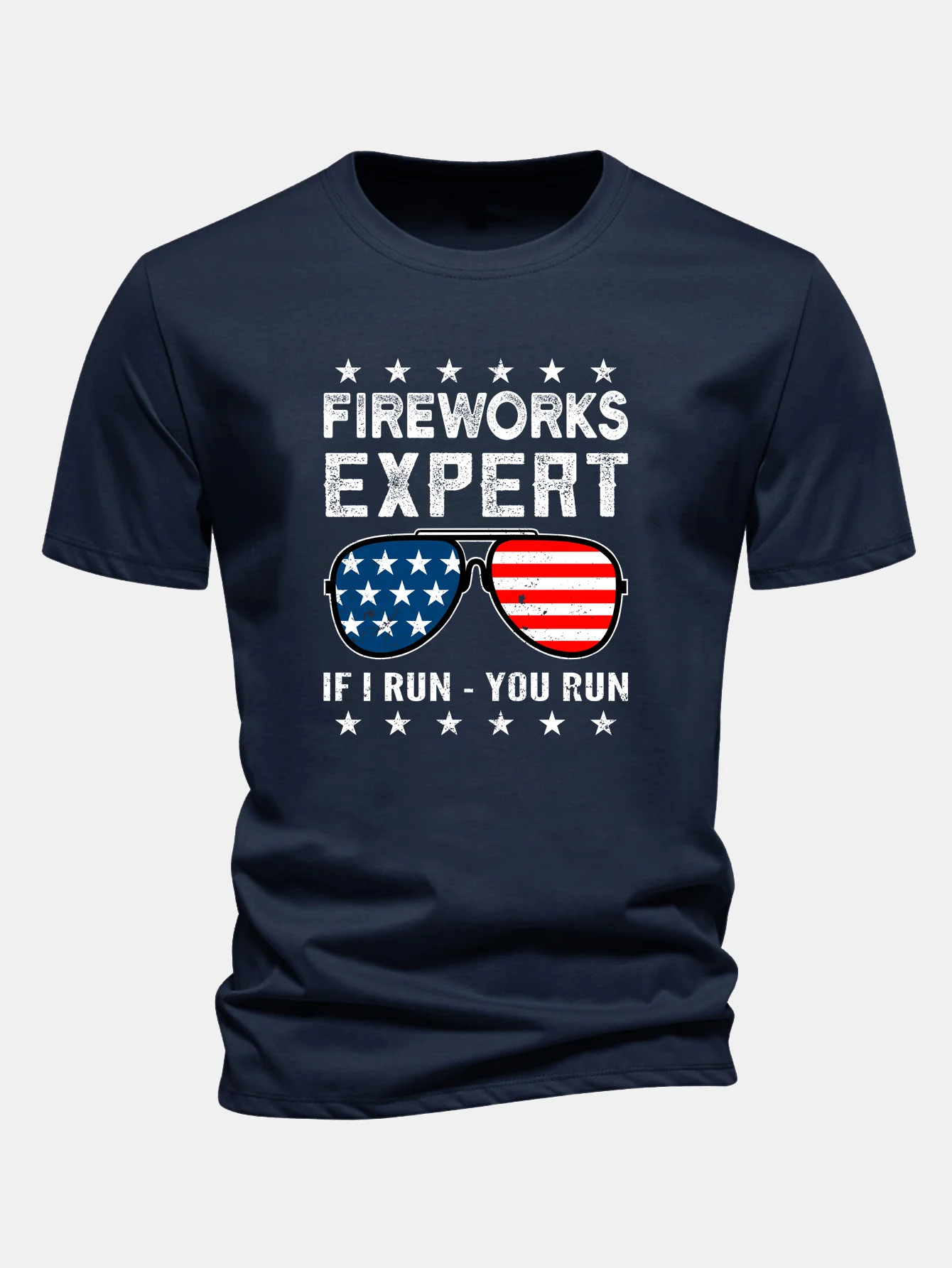 Regular Fit T-Shirt aus Baumwolle mit Aufdruck der amerikanischen Flagge und Sonnenbrille - Image 6