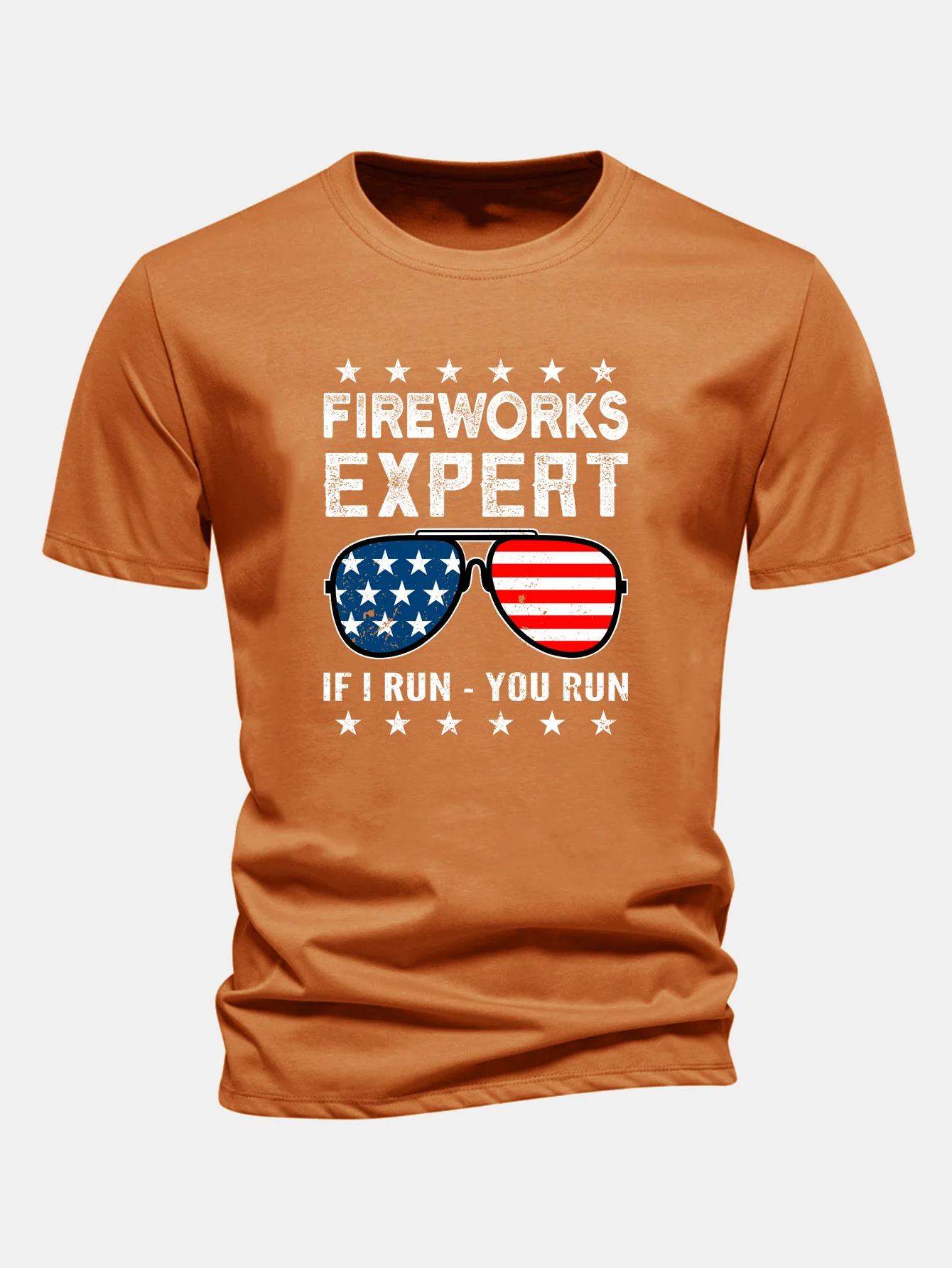 Regular Fit T-Shirt aus Baumwolle mit Aufdruck der amerikanischen Flagge und Sonnenbrille - Image 8