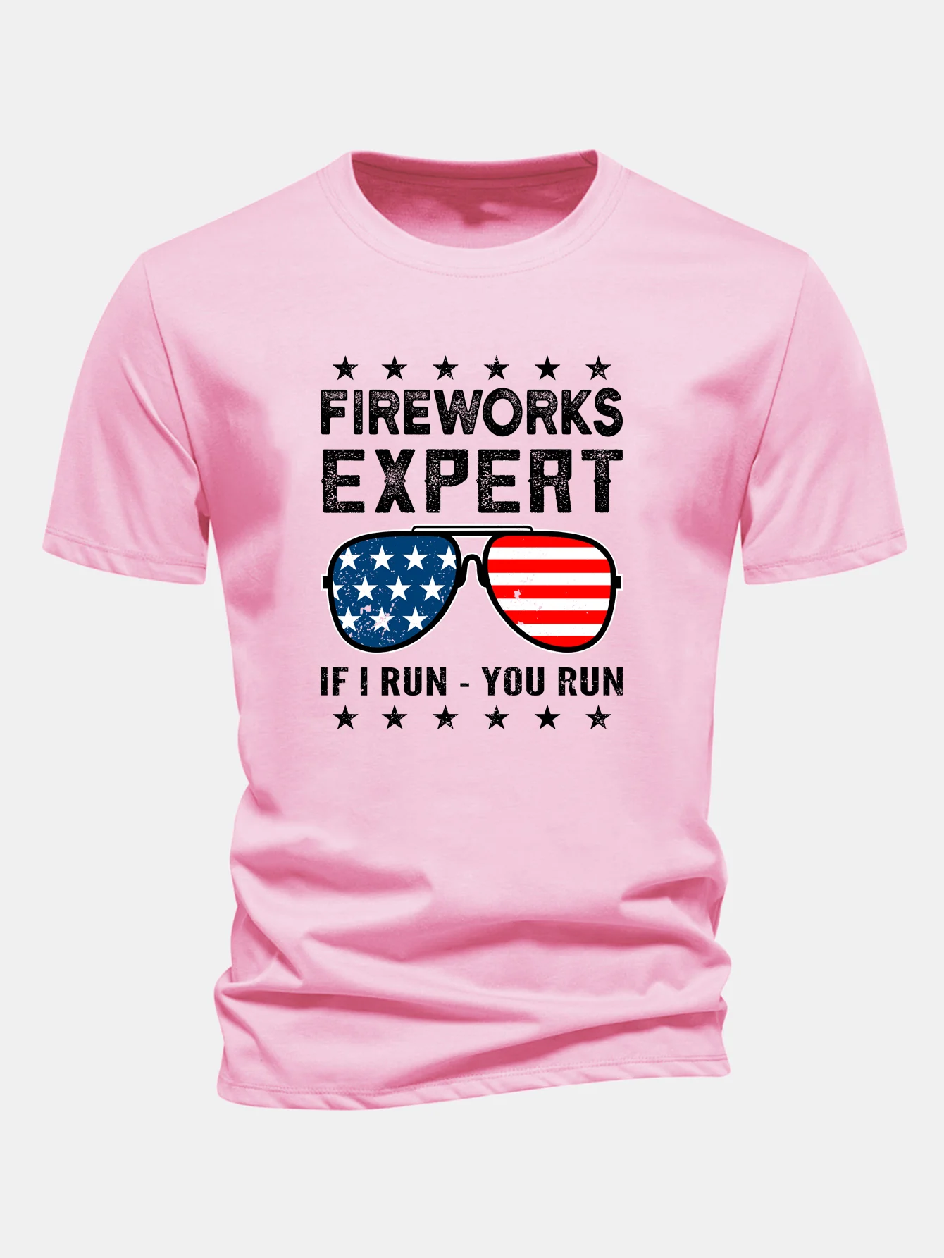 Regular Fit T-Shirt aus Baumwolle mit Aufdruck der amerikanischen Flagge und Sonnenbrille - Image 9