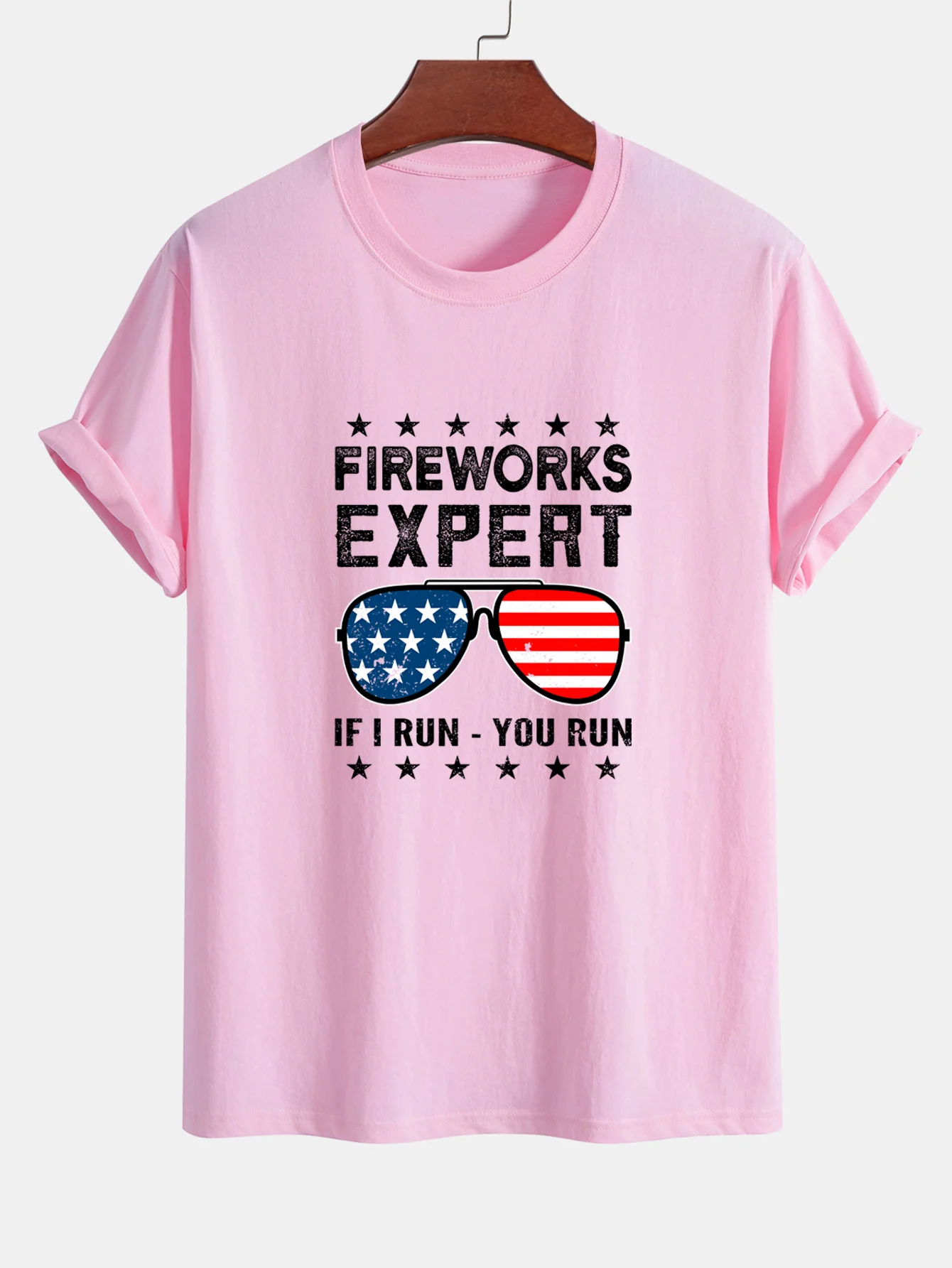 Regular Fit T-Shirt aus Baumwolle mit Aufdruck der amerikanischen Flagge und Sonnenbrille - Image 10