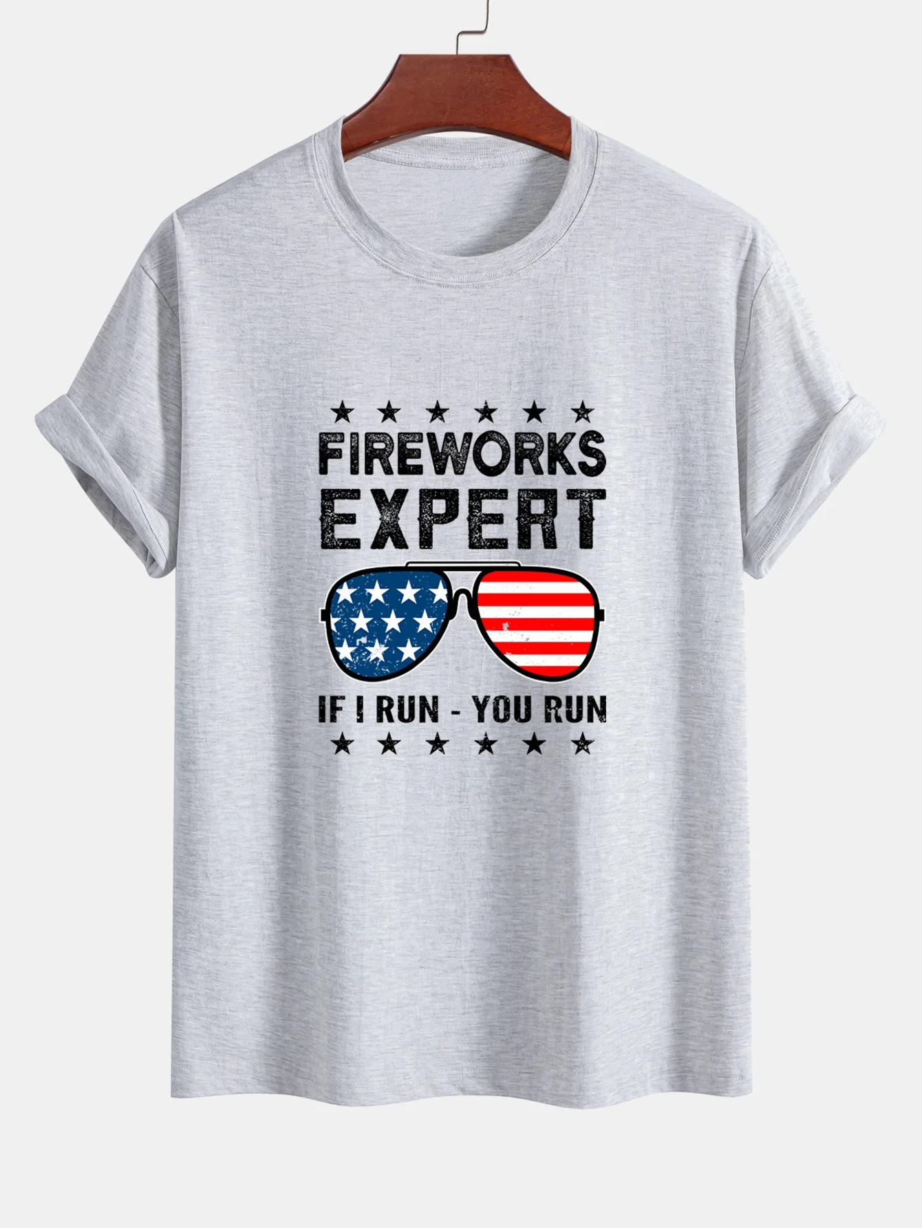 Regular Fit T-Shirt aus Baumwolle mit Aufdruck der amerikanischen Flagge und Sonnenbrille - Image 11