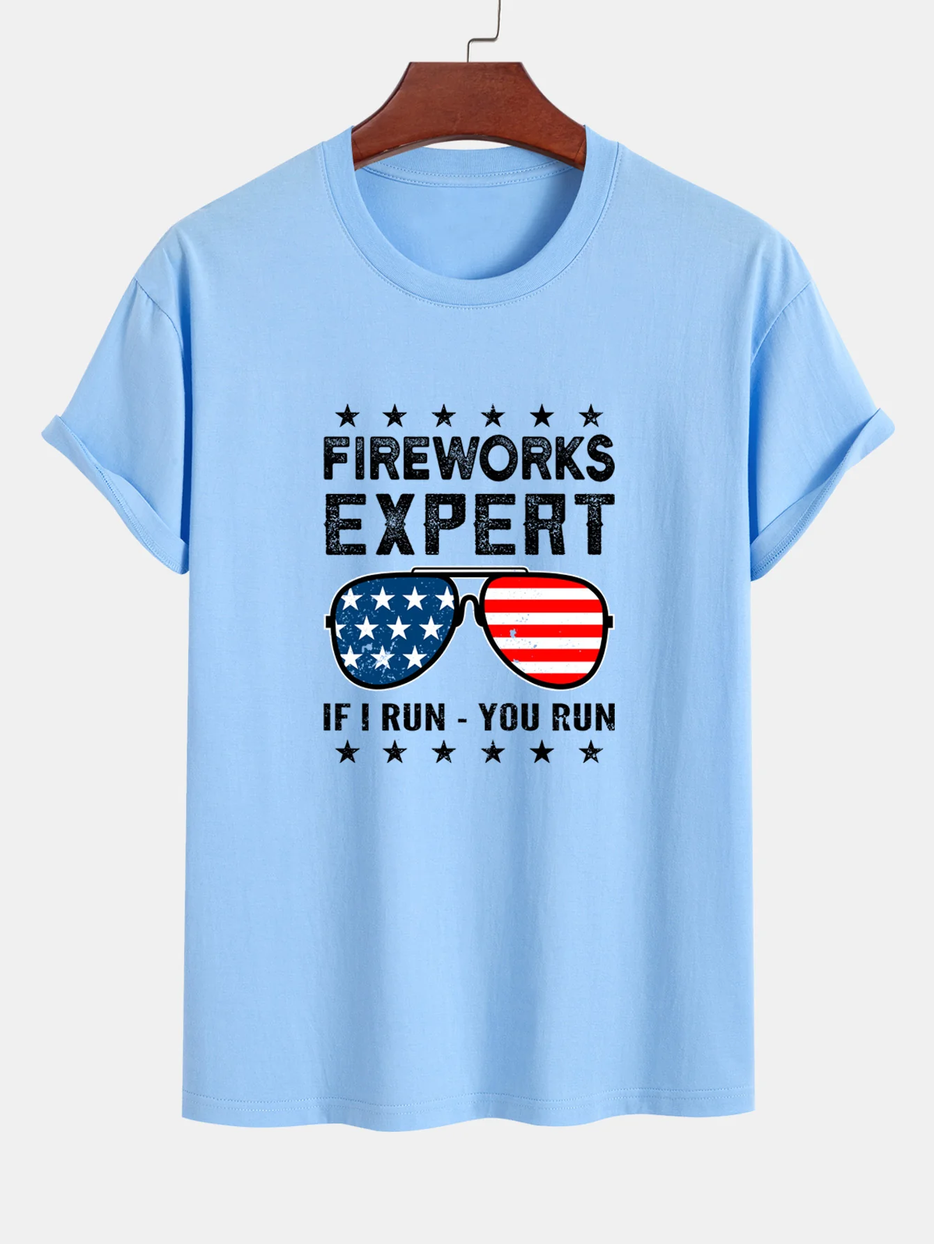 Regular Fit T-Shirt aus Baumwolle mit Aufdruck der amerikanischen Flagge und Sonnenbrille - Image 13