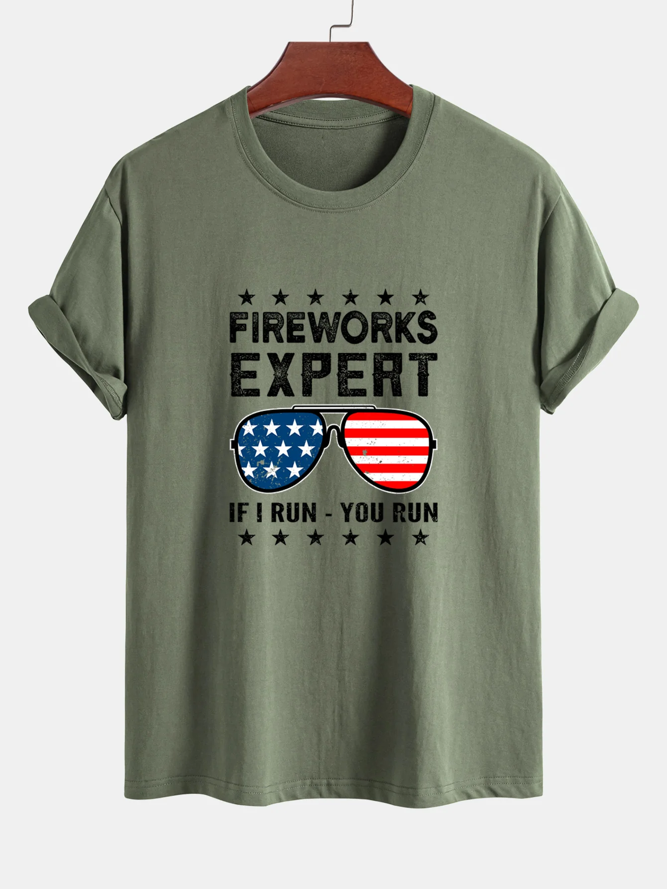 Regular Fit T-Shirt aus Baumwolle mit Aufdruck der amerikanischen Flagge und Sonnenbrille - Image 14
