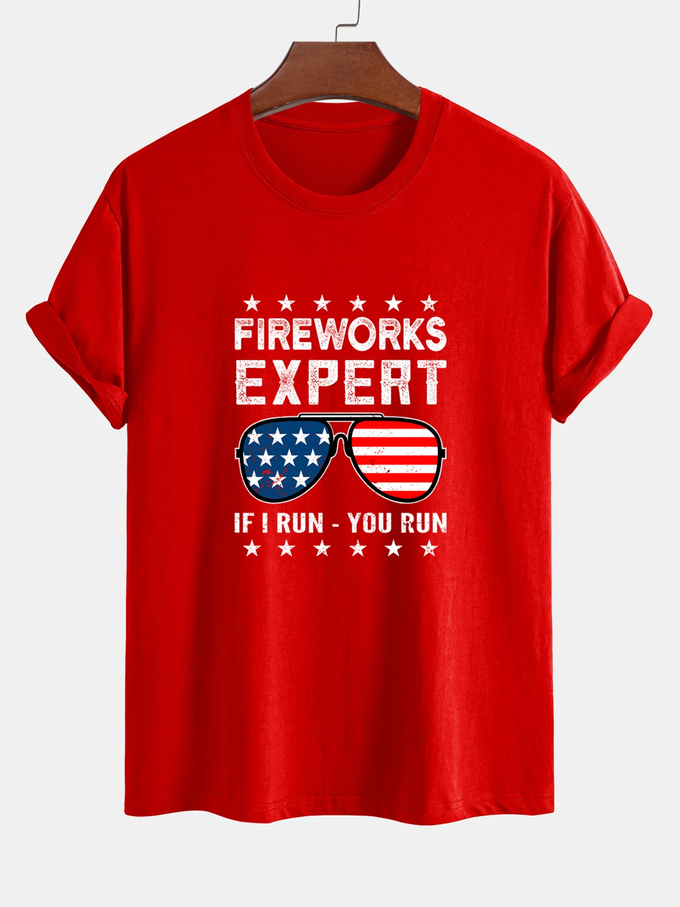 Regular Fit T-Shirt aus Baumwolle mit Aufdruck der amerikanischen Flagge und Sonnenbrille - Image 15