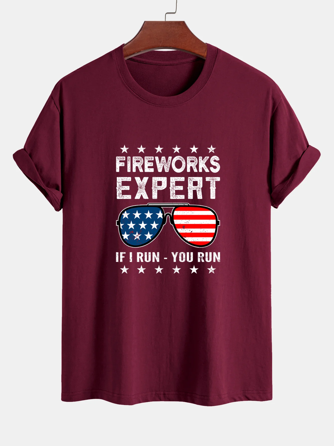 Regular Fit T-Shirt aus Baumwolle mit Aufdruck der amerikanischen Flagge und Sonnenbrille - Image 7