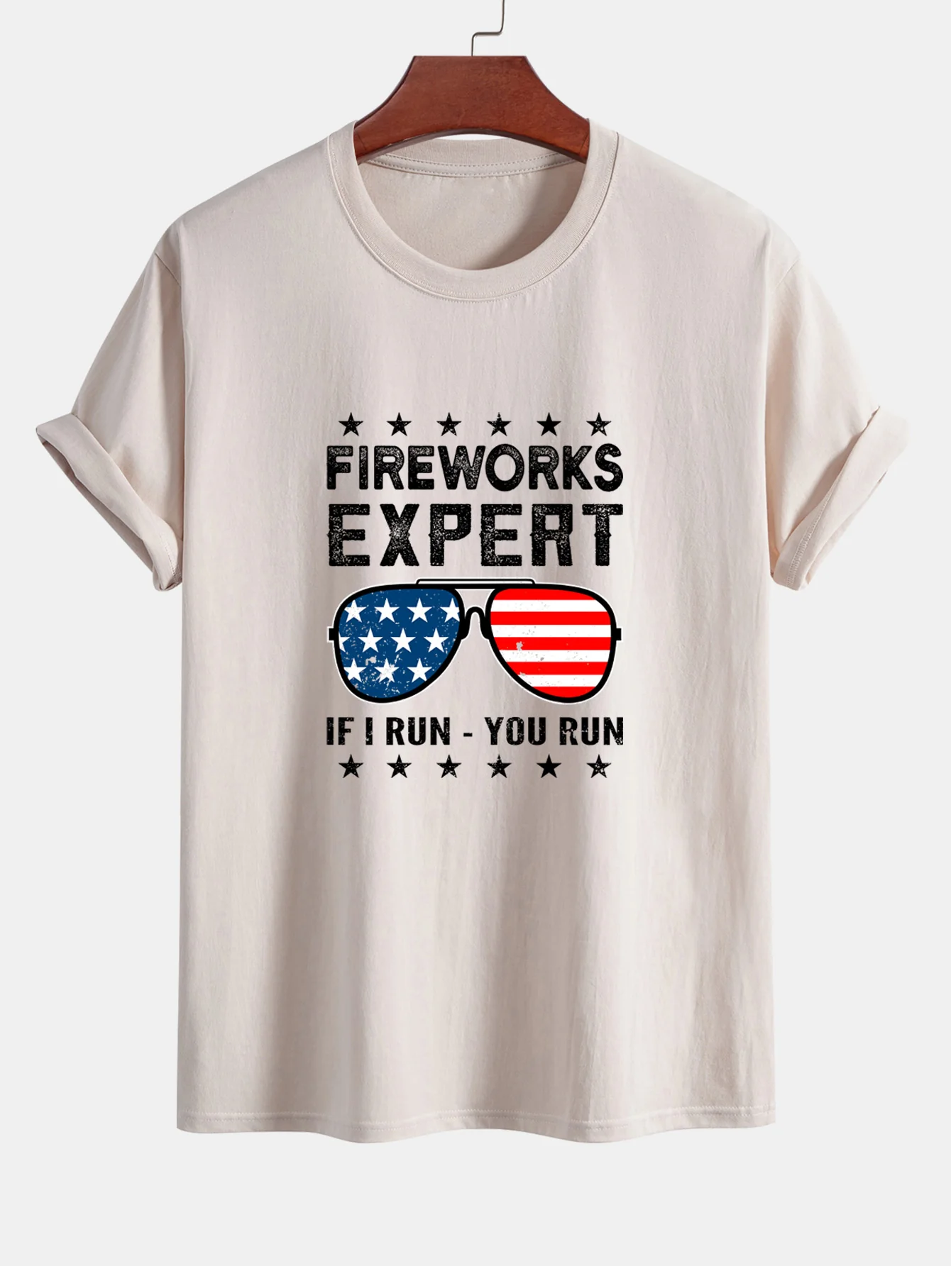 Regular Fit T-Shirt aus Baumwolle mit Aufdruck der amerikanischen Flagge und Sonnenbrille - Image 8