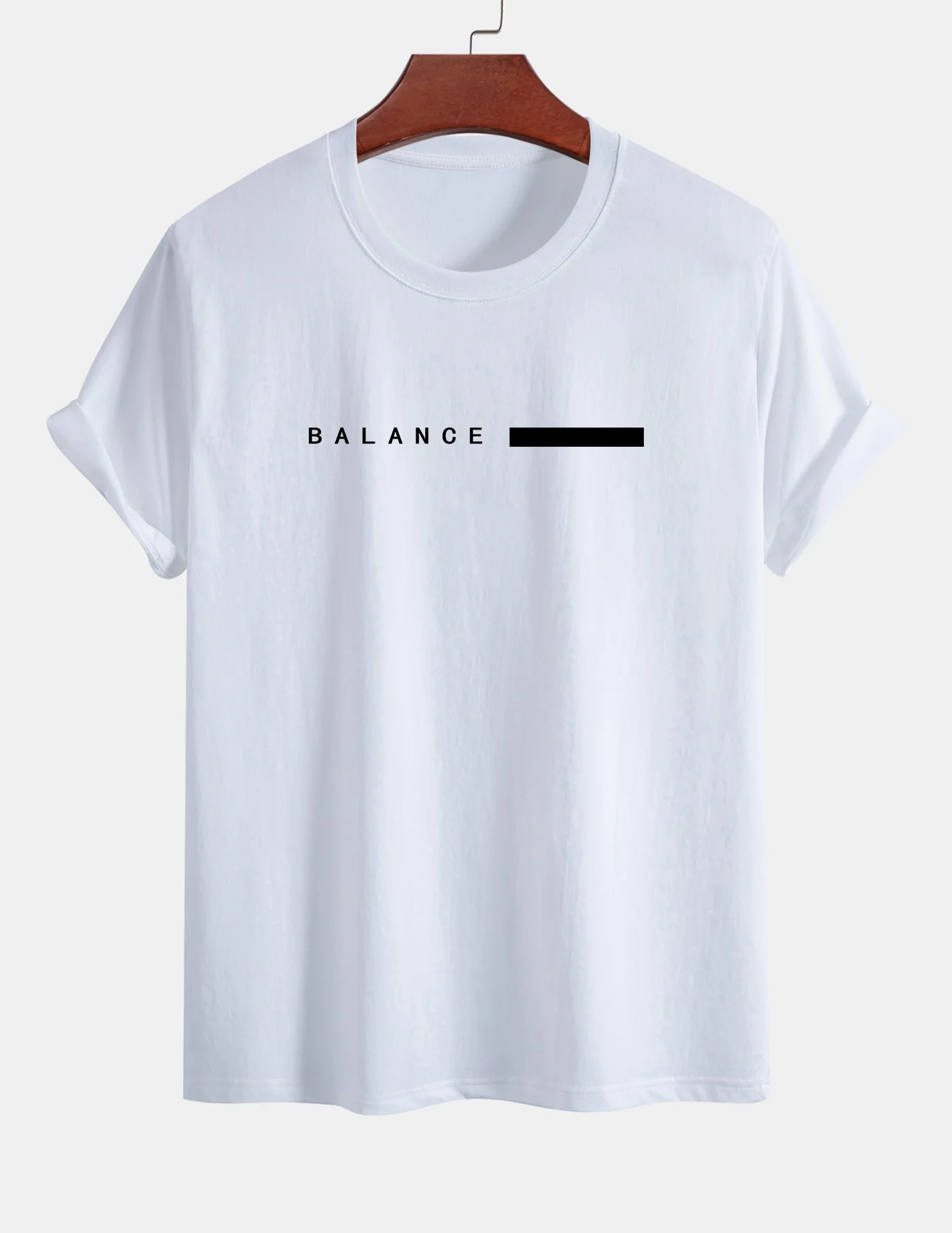 Regular Fit Balance Streifen Druck Baumwoll T-Shirt - Image 11
