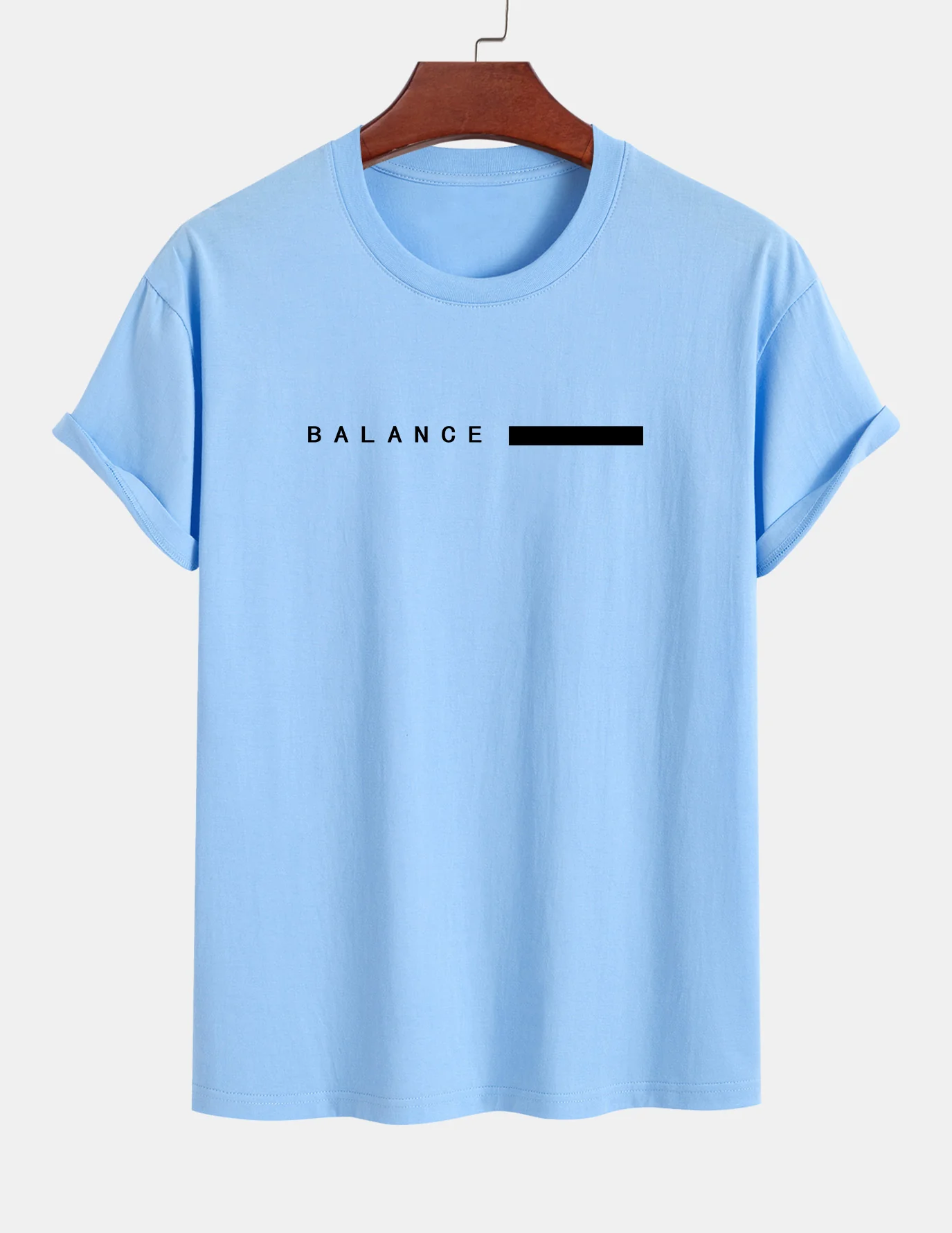 Regular Fit Balance Streifen Druck Baumwoll T-Shirt - Image 15