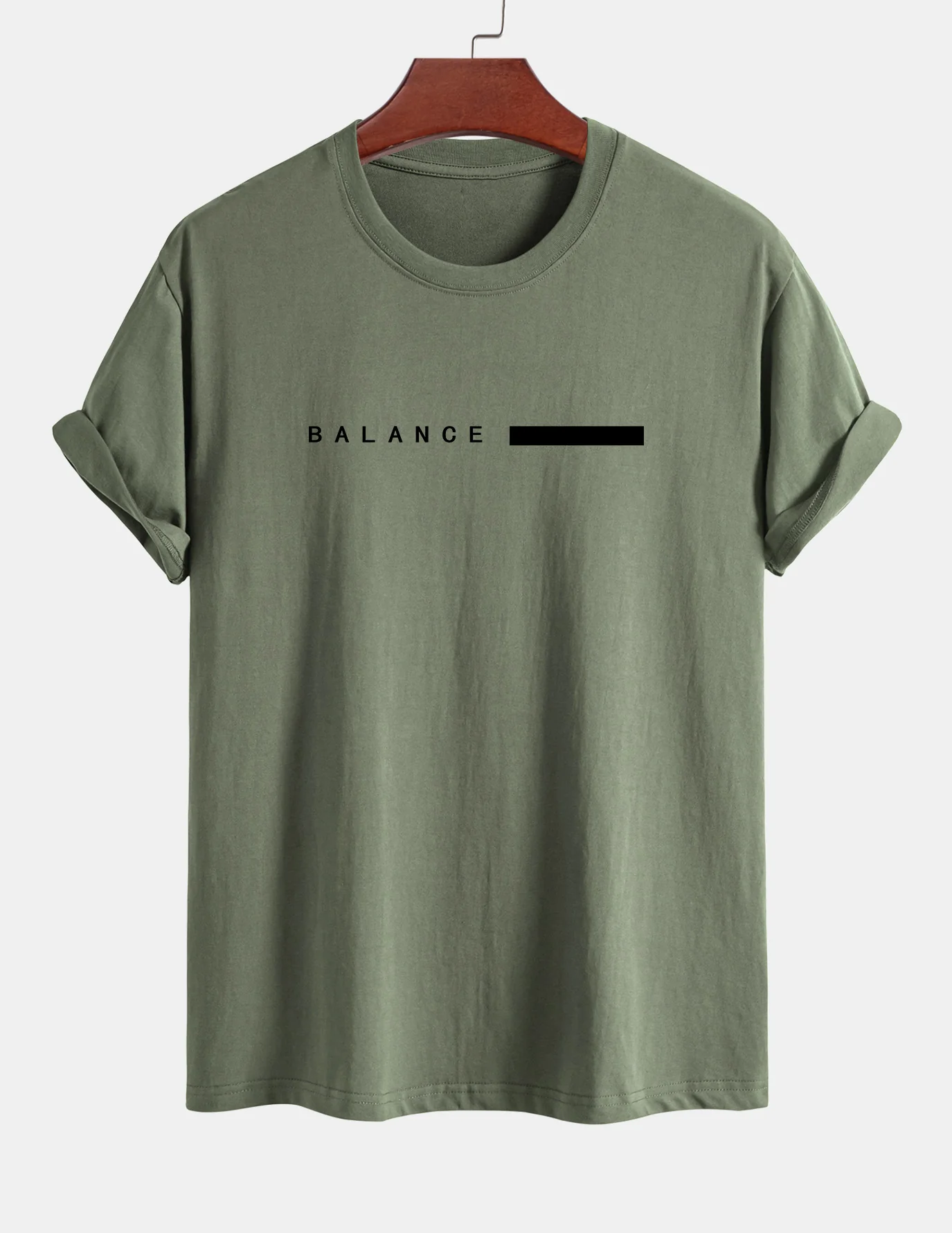 Regular Fit Balance Streifen Druck Baumwoll T-Shirt - Image 16