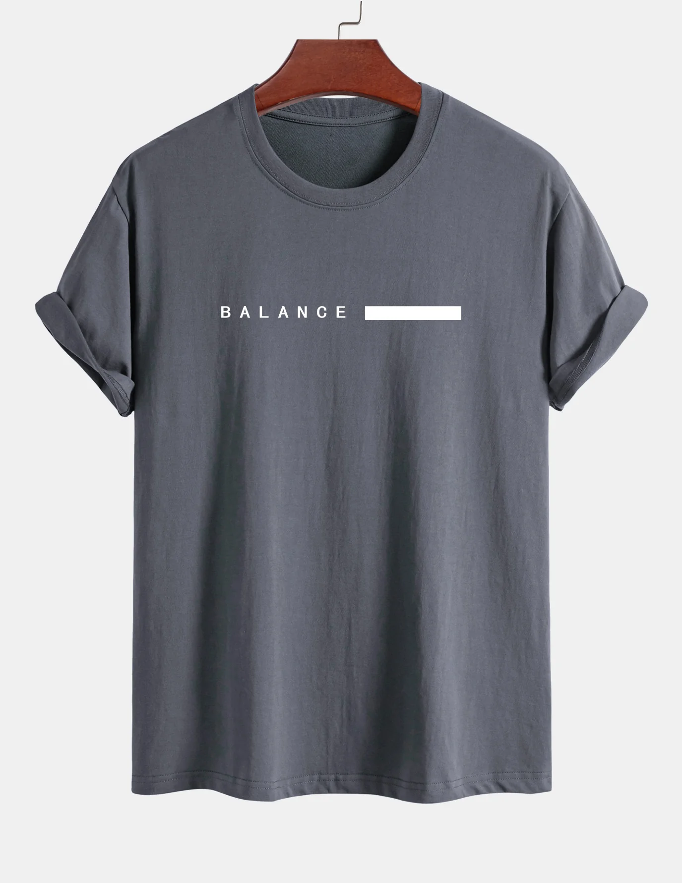 Regular Fit Balance Streifen Druck Baumwoll T-Shirt - Image 5
