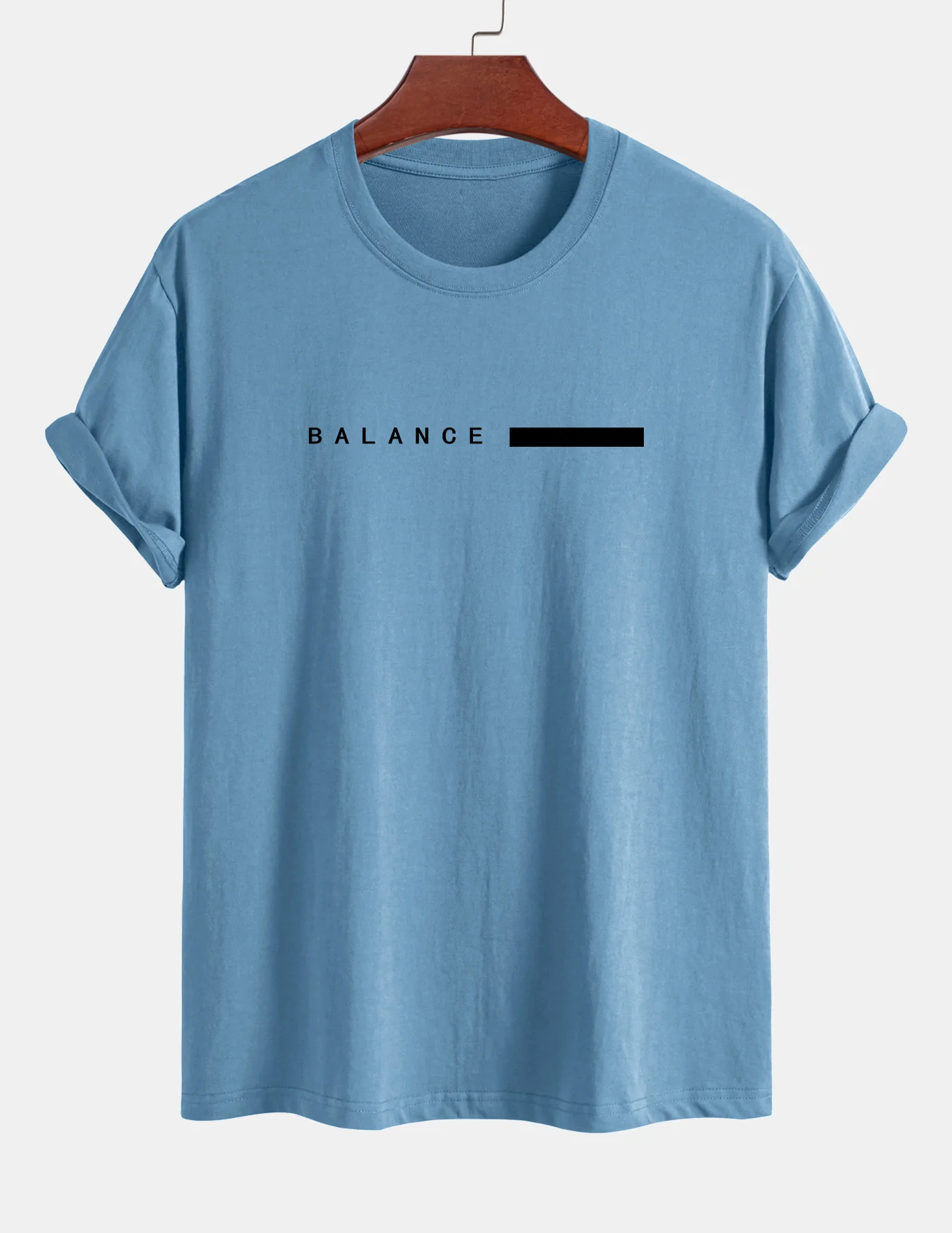 Regular Fit Balance Streifen Druck Baumwoll T-Shirt - Image 9