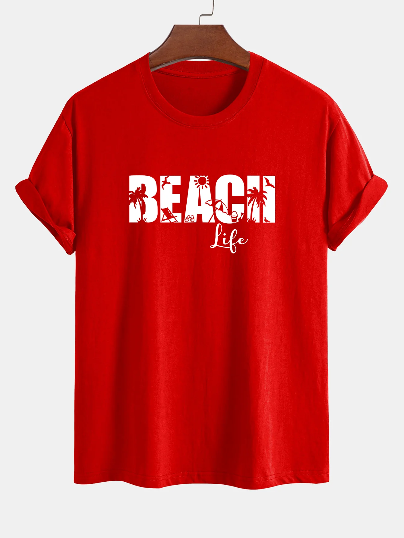 Regular Fit Strandleben Print Baumwoll-T-Shirt - Image 13