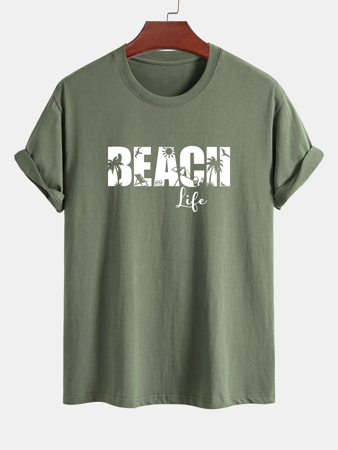 Regular Fit Strandleben Print Baumwoll-T-Shirt - Image 15