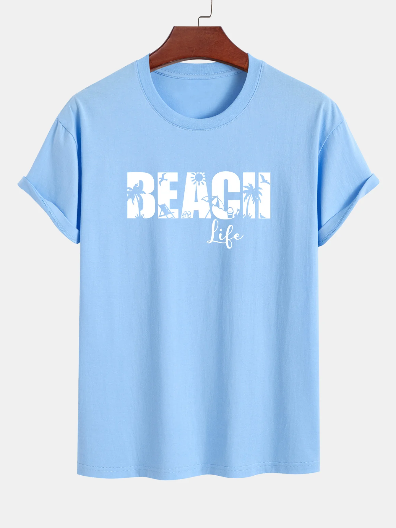 Regular Fit Strandleben Print Baumwoll-T-Shirt - Image 2