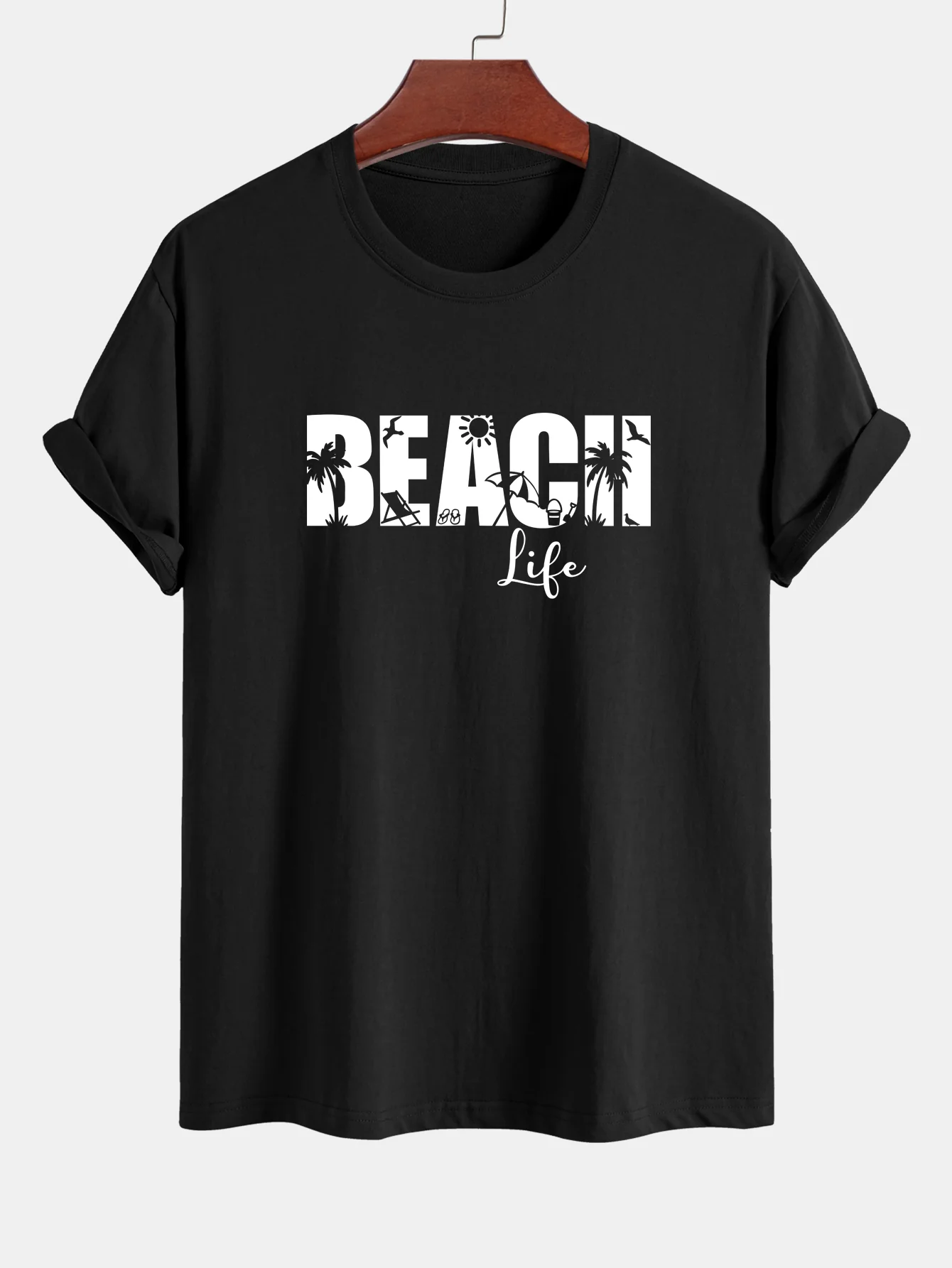 Regular Fit Strandleben Print Baumwoll-T-Shirt - Image 3