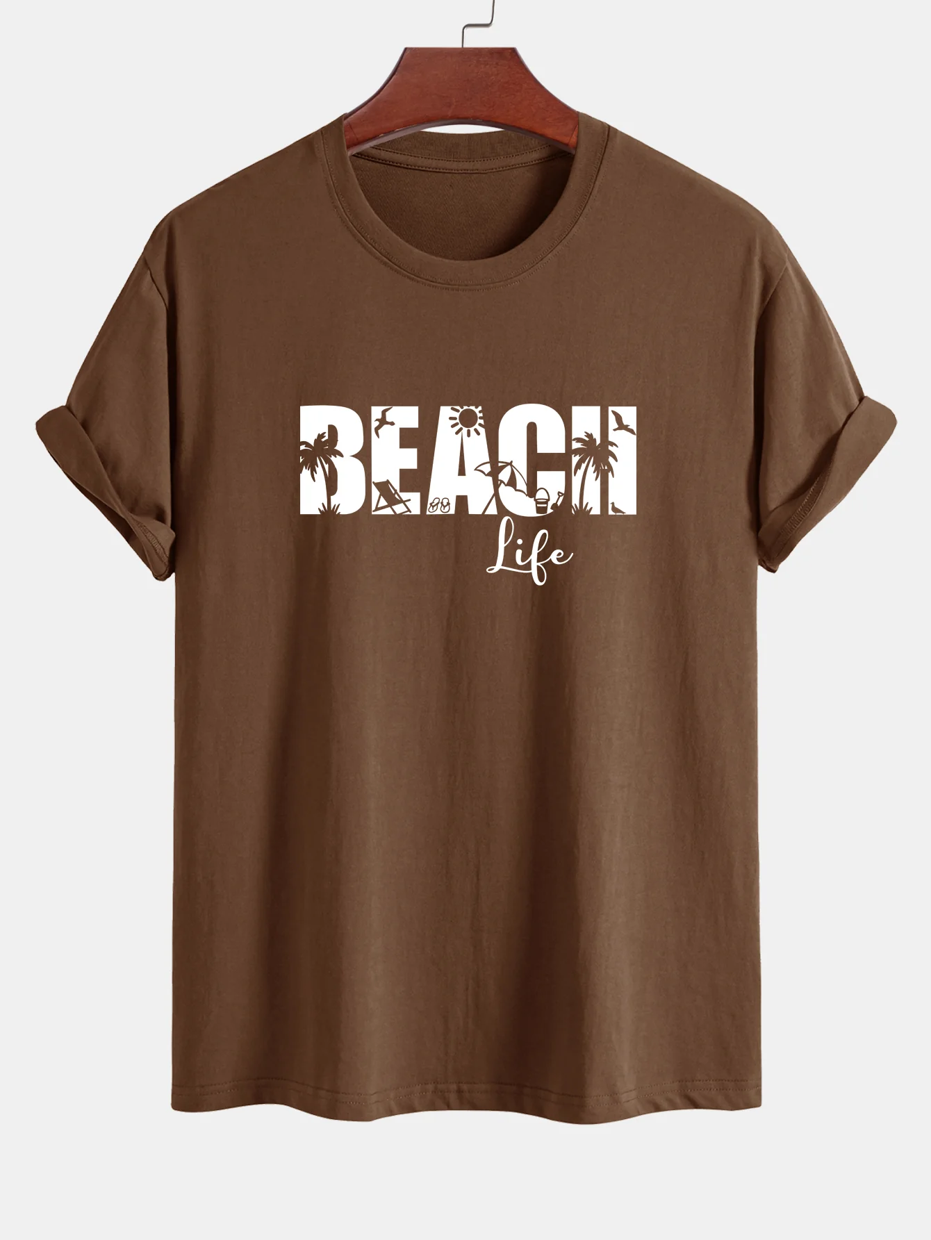 Regular Fit Strandleben Print Baumwoll-T-Shirt - Image 5