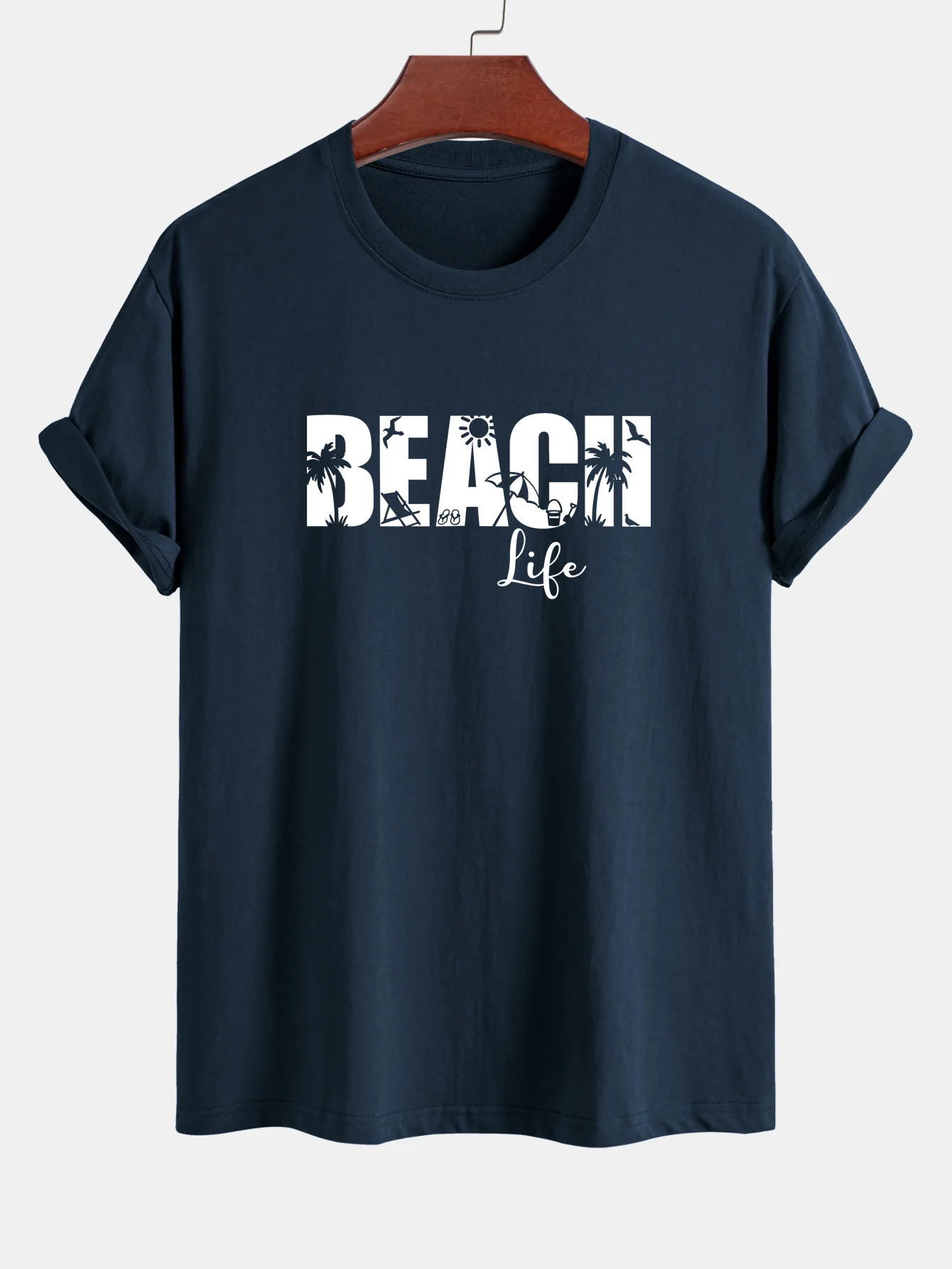 Regular Fit Strandleben Print Baumwoll-T-Shirt - Image 6