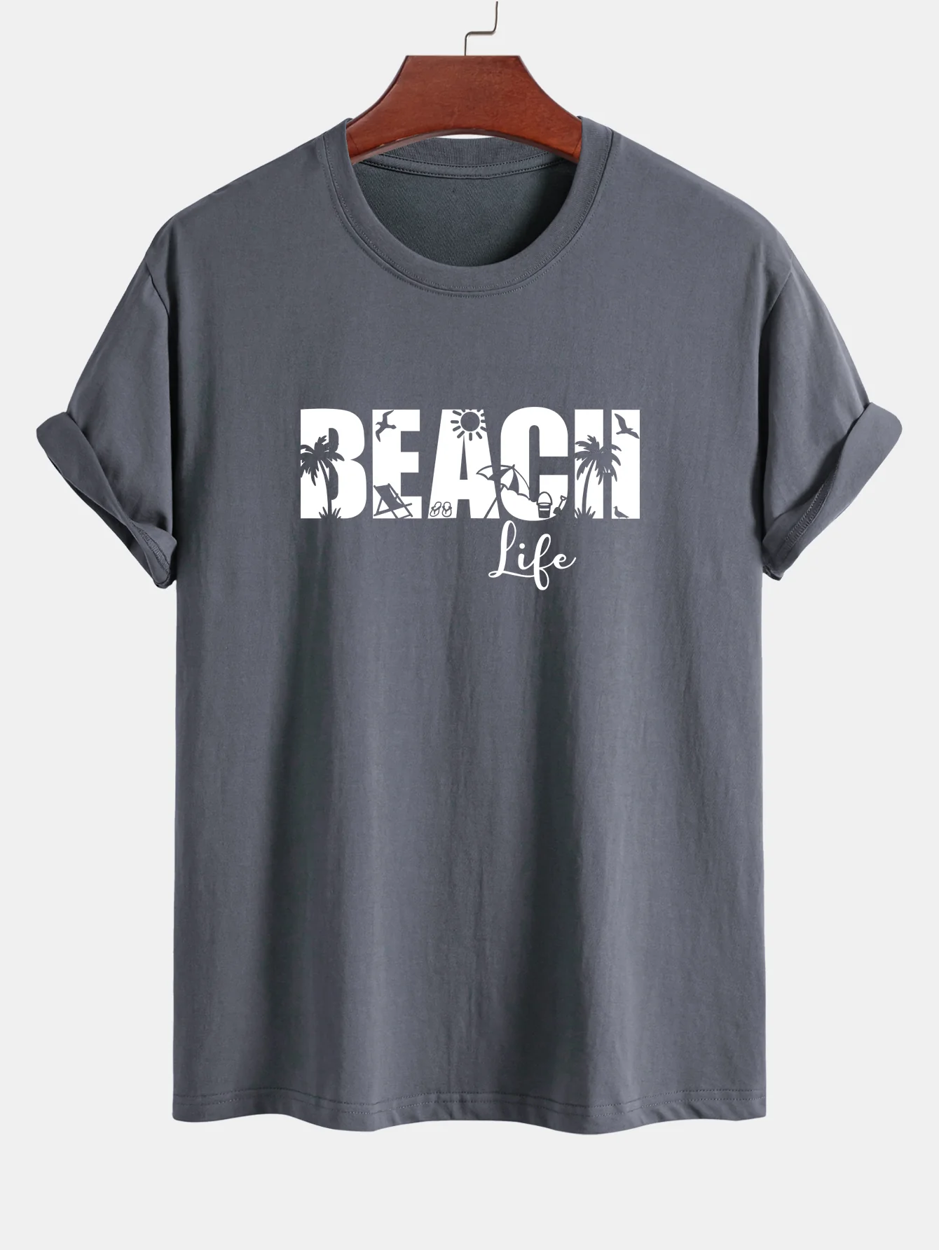 Regular Fit Strandleben Print Baumwoll-T-Shirt - Image 8