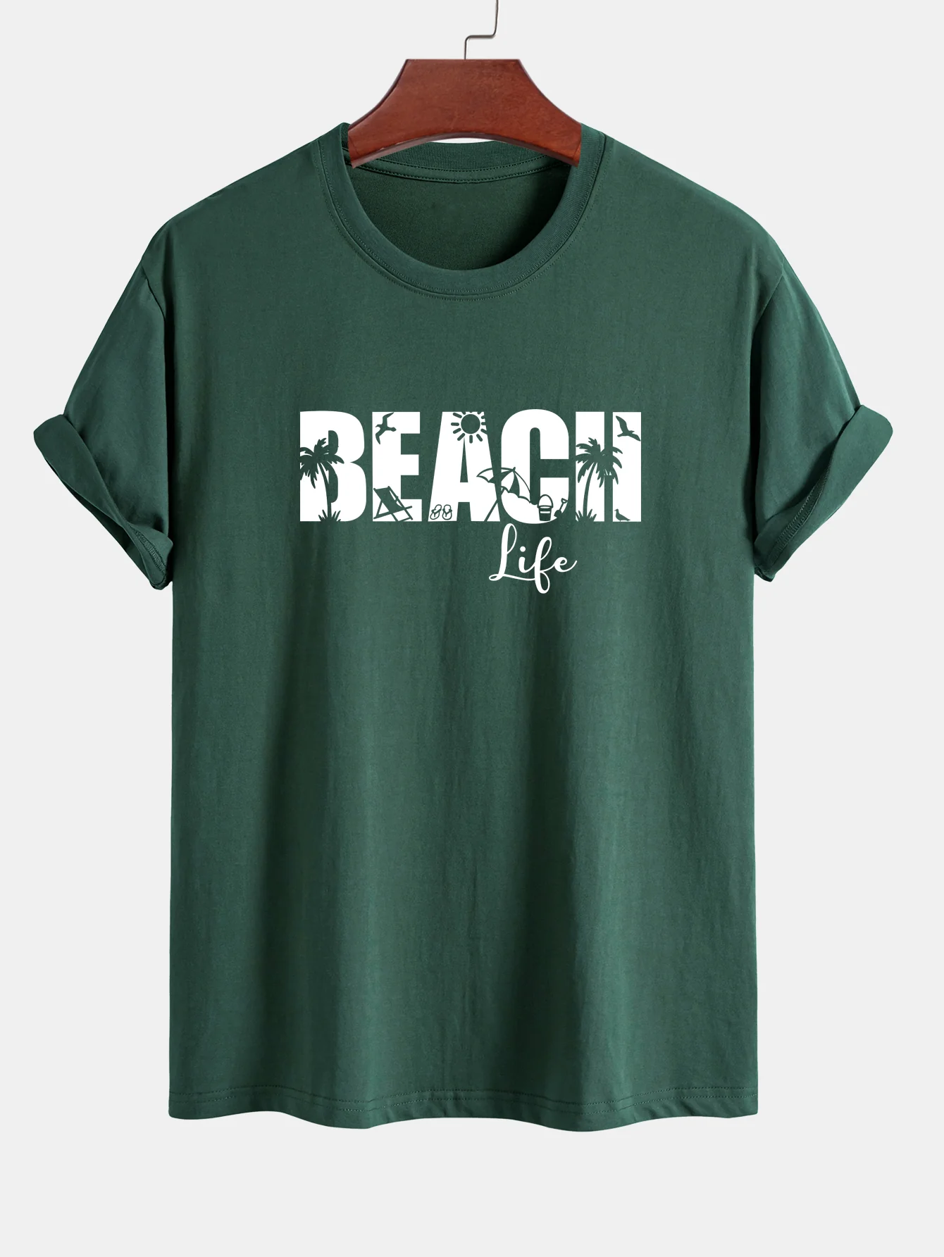 Regular Fit Strandleben Print Baumwoll-T-Shirt - Image 9