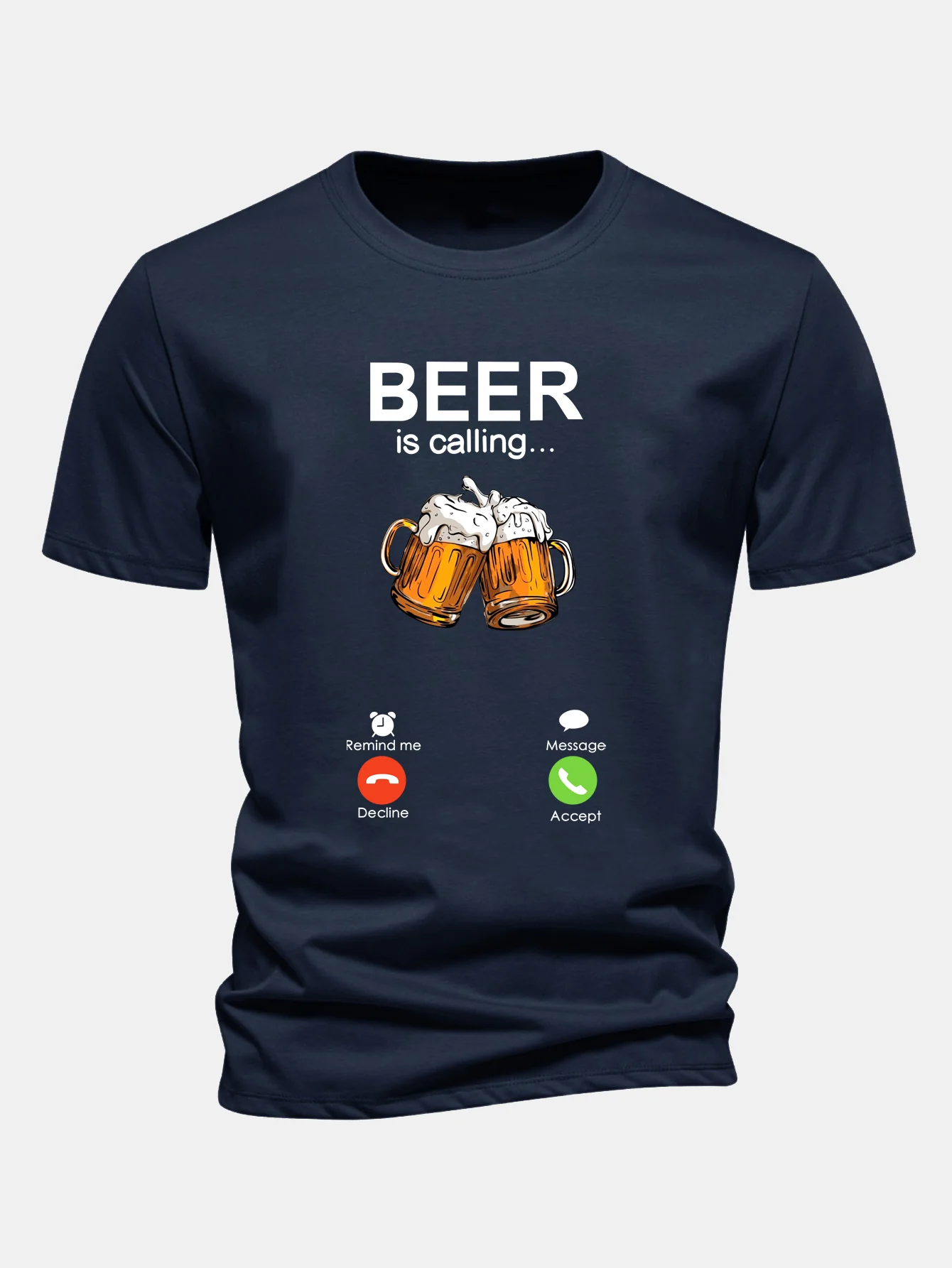 Regular Fit T-Shirt aus Baumwolle mit Aufdruck "Beer Is Calling" - Image 10
